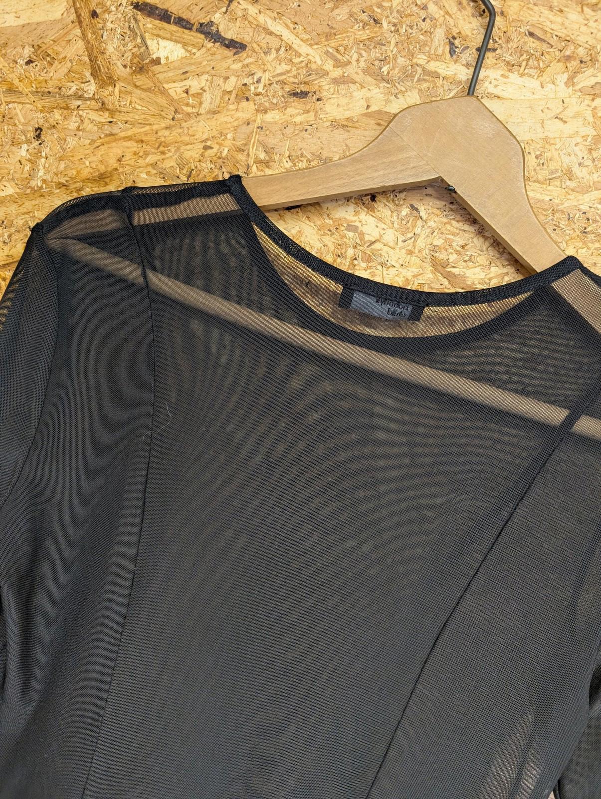 Nobodys Child Mesh Dress Women Medium Sheer Long Sleeve Black Lightweight