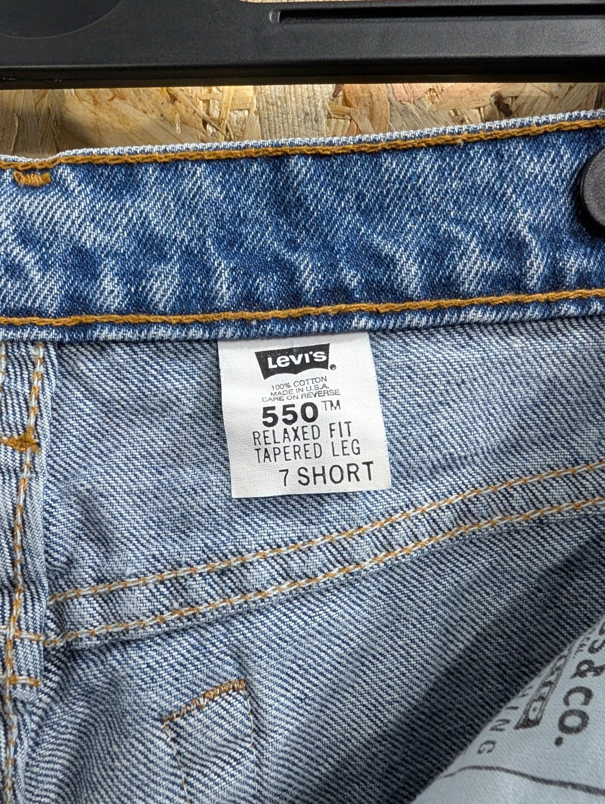 Levis 550 Jeans W28 L30 USA Made Vintage 90s Blue Denim Relaxed Fit Tapered Leg