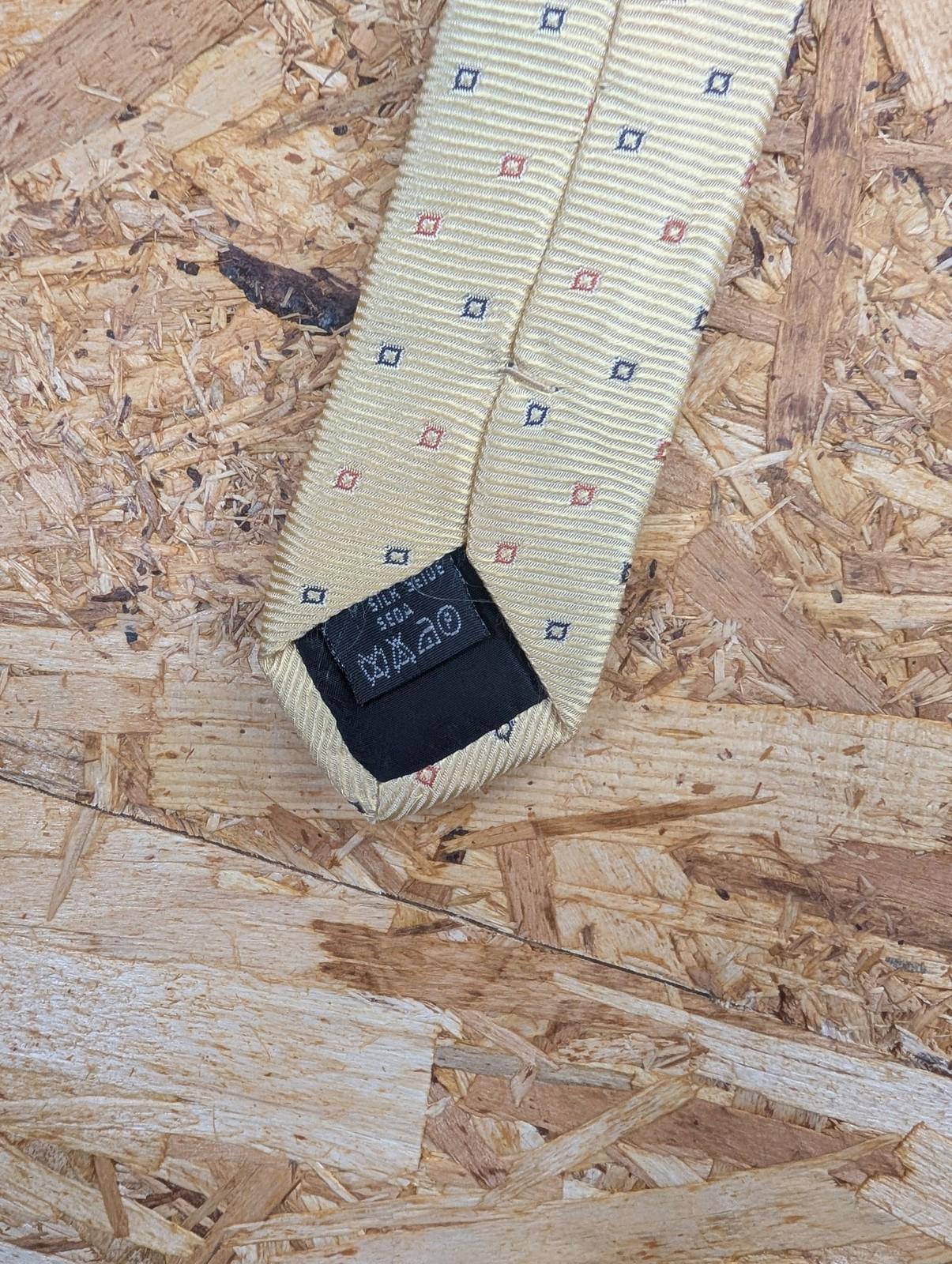 Burberry London Silk Tie Men Check Pattern Yellow Beige Vintage 90s Italy Made
