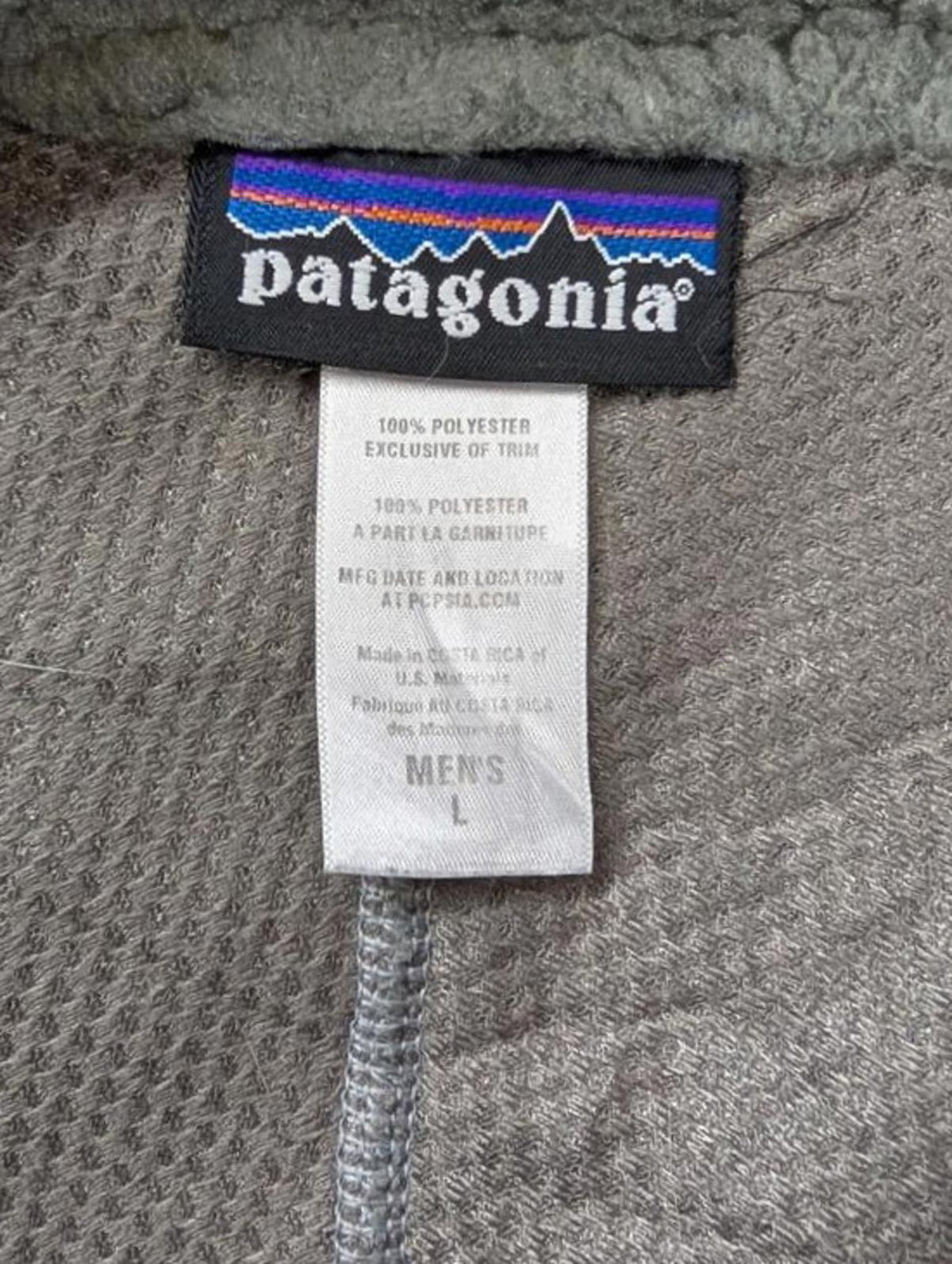 Patagonia Retro X Deep Pile Fleece Large Men 90s USA Grey Sherpa Full Zip