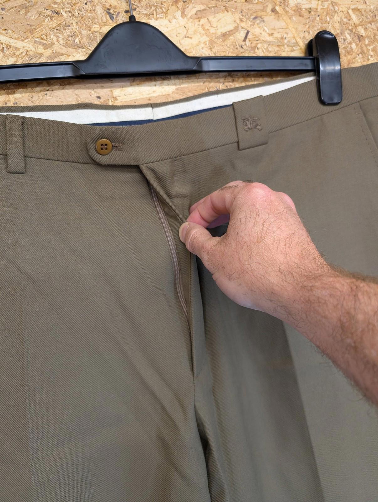 Burberry Brumby Trousers Mens W38 Button Fly Beige Oatmeal Cotton Blend Vintage