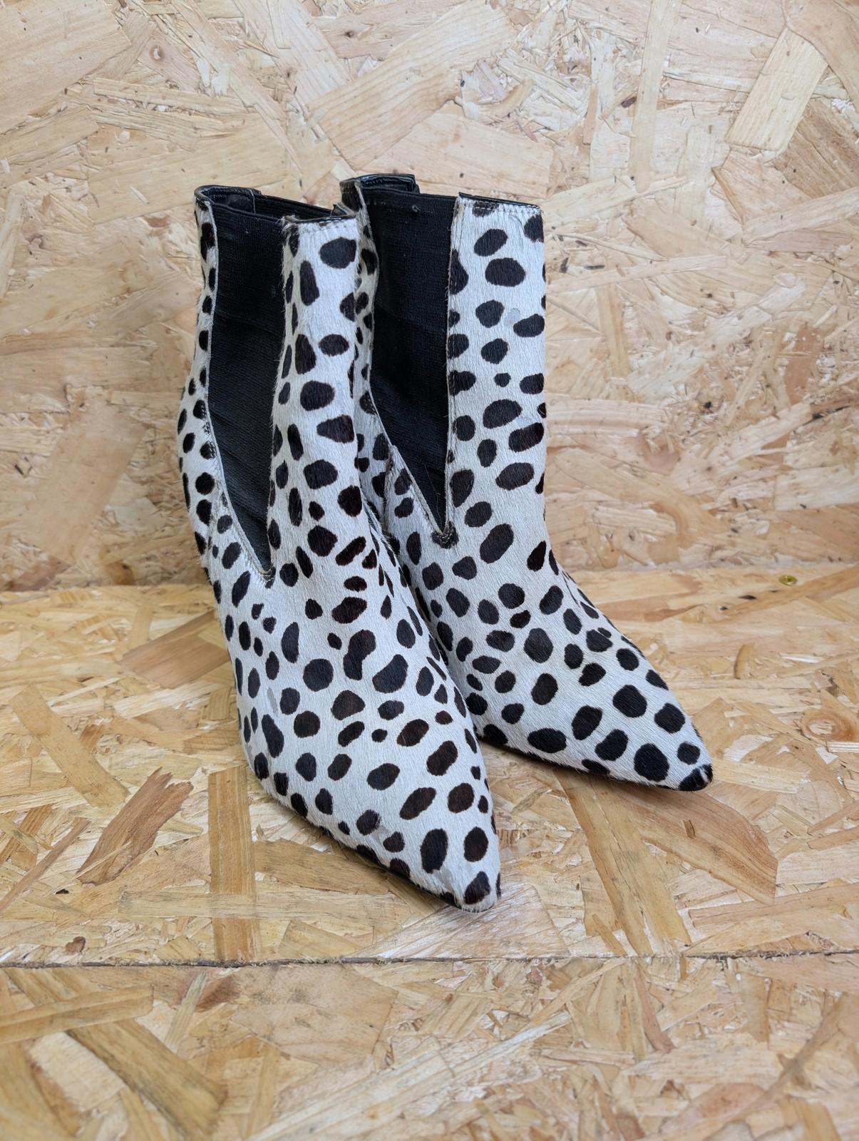 KG Kurt Geiger UK 8 Women Dalmatian Print Stiletto Heel Boots Polka Dot Pattern