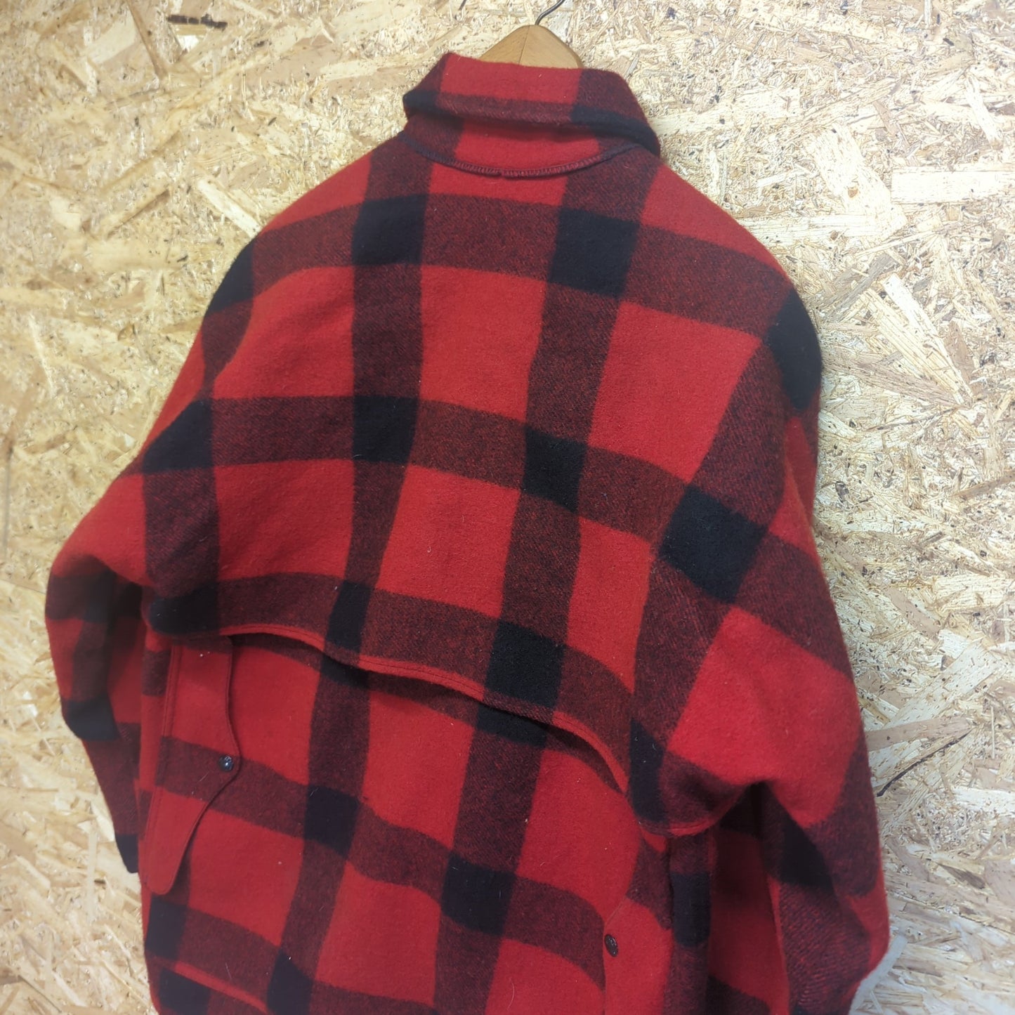 Filson Buffalo Plaid Red Black Lot 83 Double Mackinaw Wool Jacket Vintage 44 XL