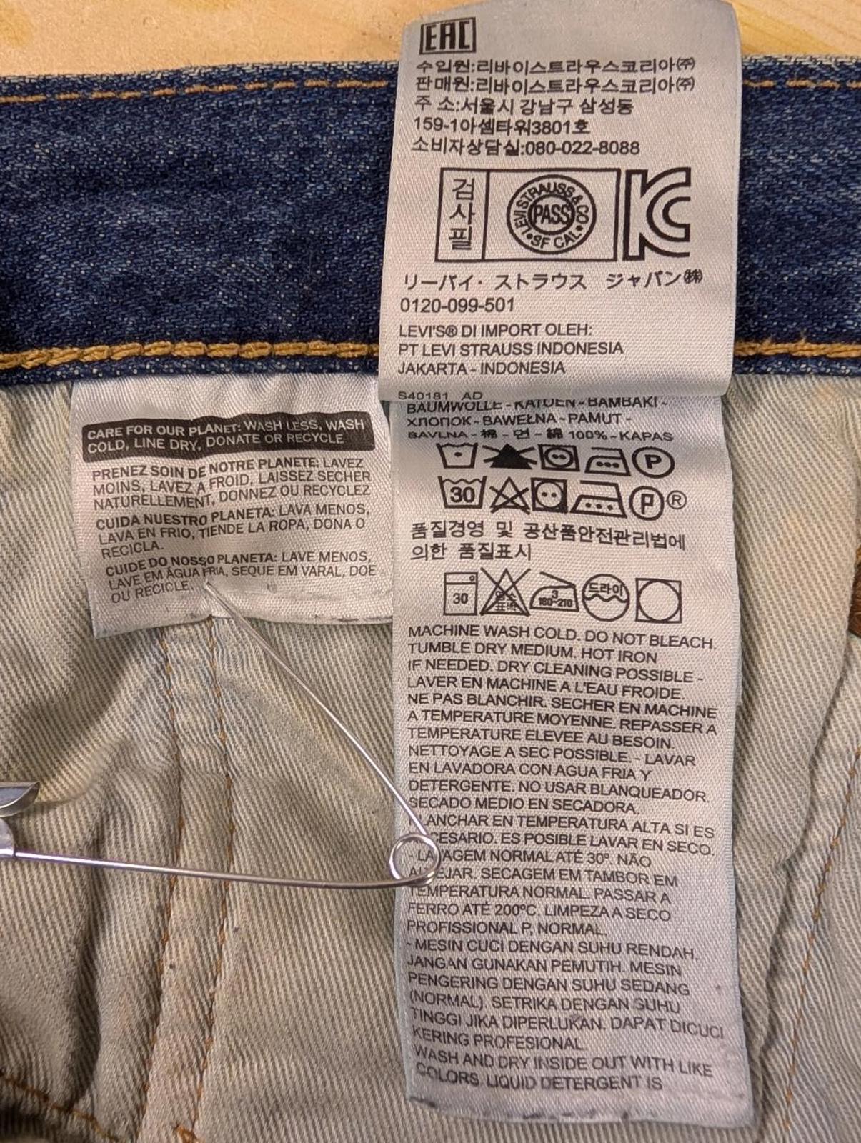 Levis 501 Blue Jeans W40 L32 Men Premium Big-E Red Tab Straight Leg Blue Denim