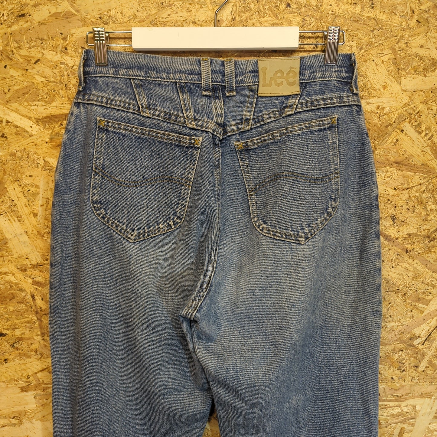 Lee Jeans Tapered Mid Blue Stonewashed Mom Fit 90s Vintage USA Womens W28 L32