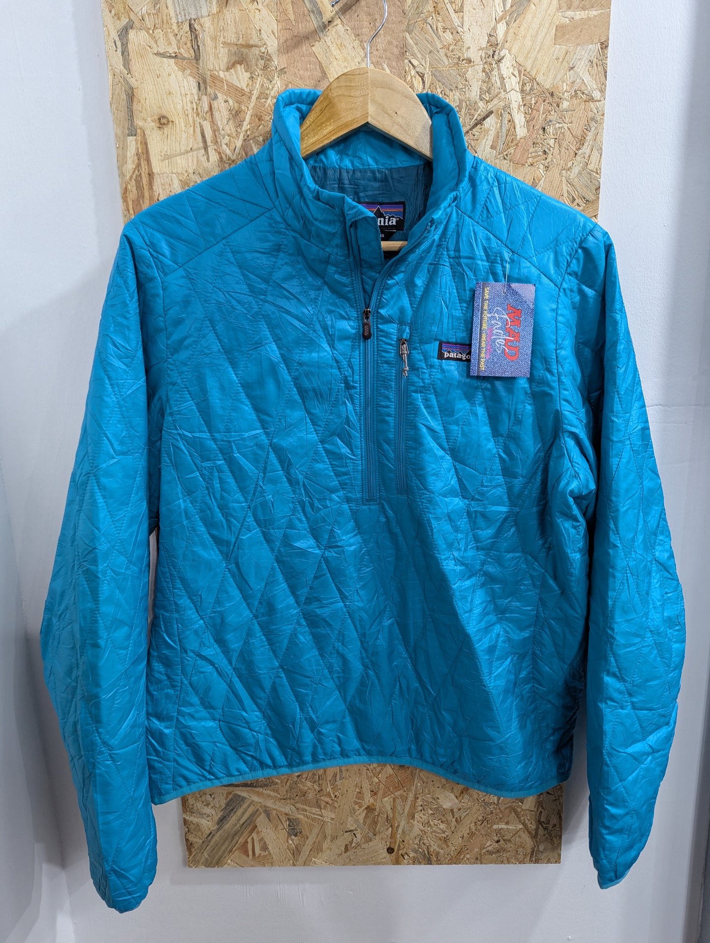 Patagonia Nano Puff Diamond Quilt Pullover Jacket Light Blue 84025 Medium