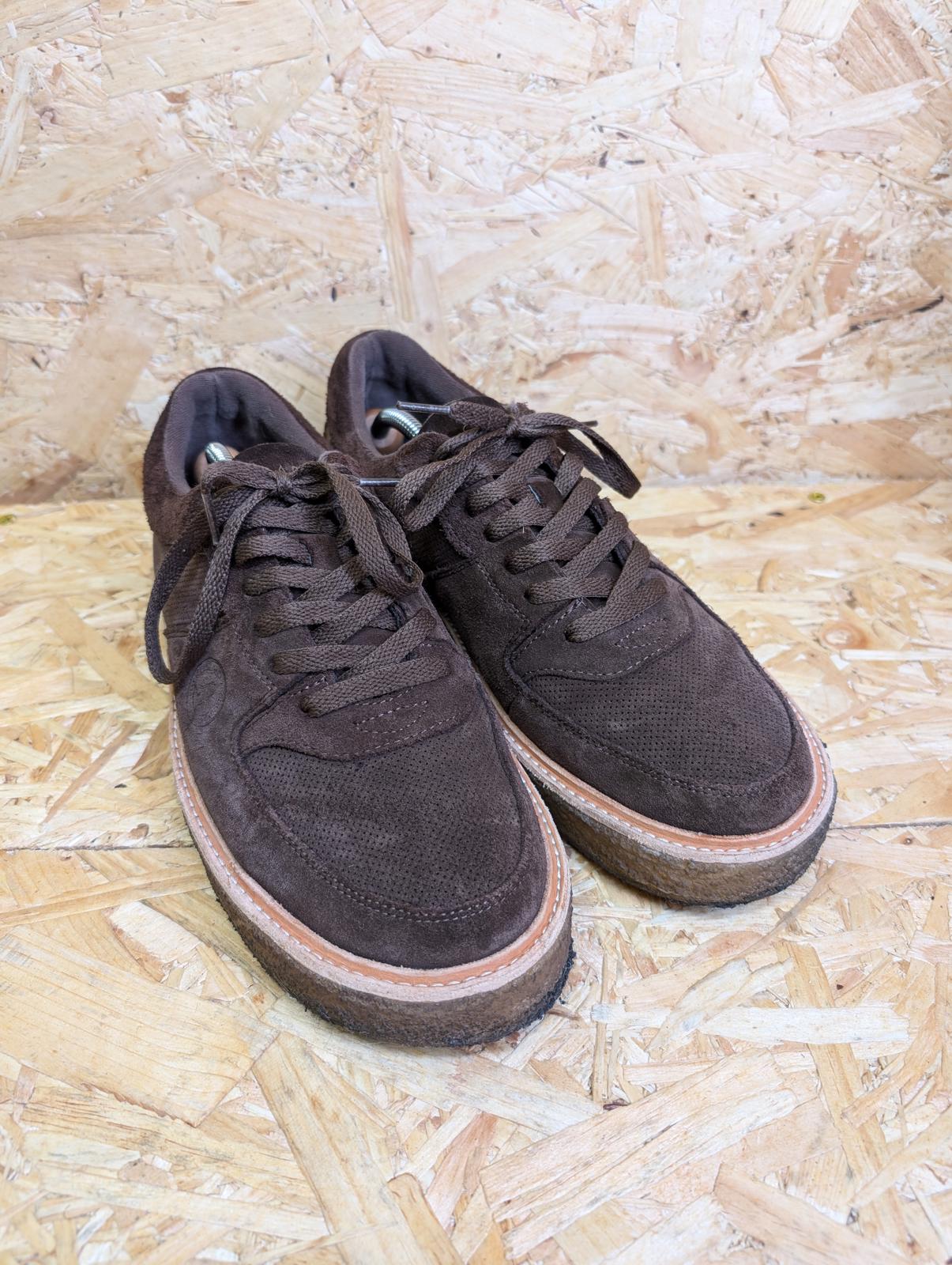 Clarks Originals UK 10 EU 44 Sandford Trainers Dark Brown Suede Lace Up Gum Sole