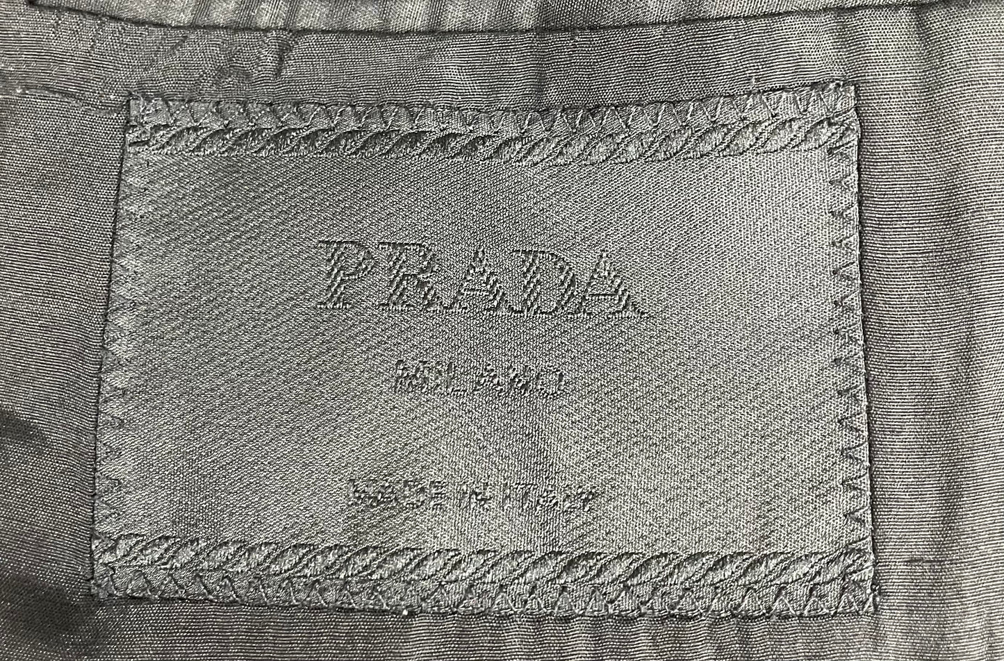Prada Charcoal Grey Black Button Front Casual Blazer Jacket Mens Extra Large