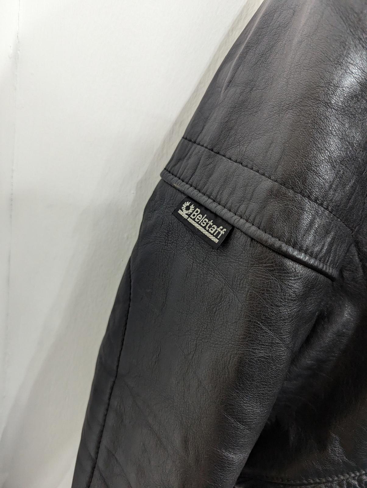 Belstaff Leather Jacket Mens Size Small 38 Black Padded Biker Vintage 80s