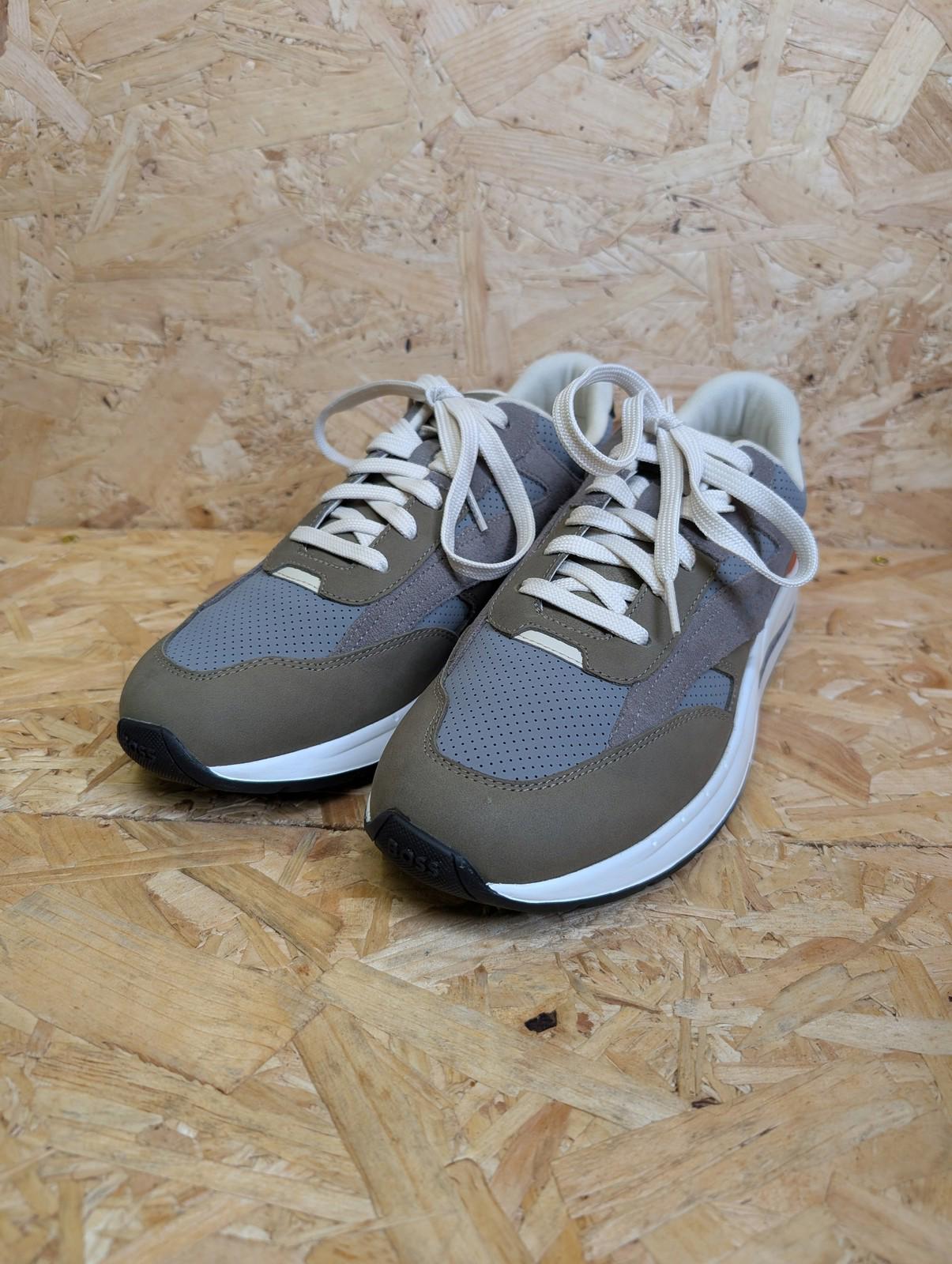 Boss Kurt Runn Mens Trainers UK 8 EU 42 Light Pastel Green Lace Up Box Worn Once