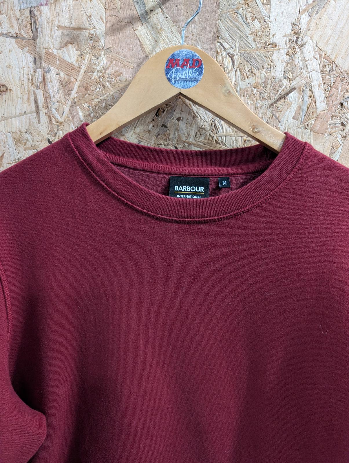 Barbour Sweatshirt Mens Size Medium Jumper Sweater Crew Neck Burgundy Red