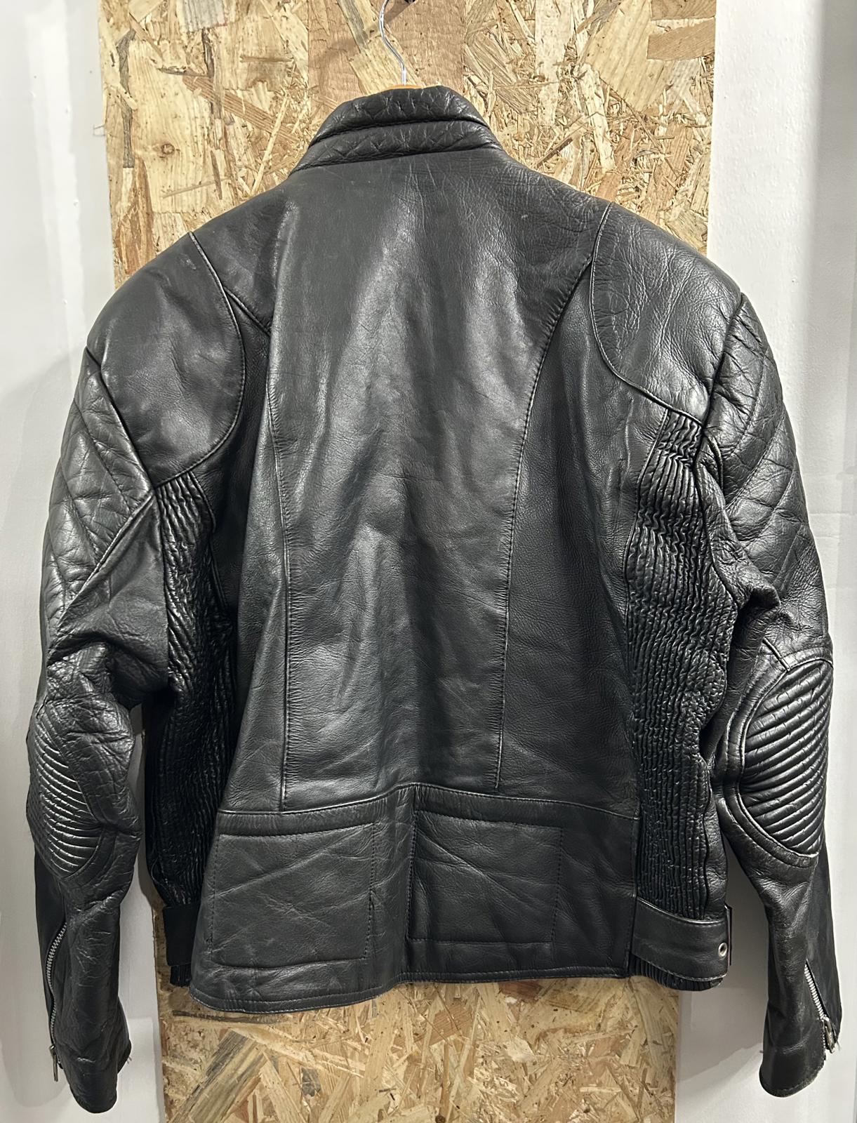 Akaso Leather Jacket Medium 40 Black Vintage 80s Café Racer Biker Distressed