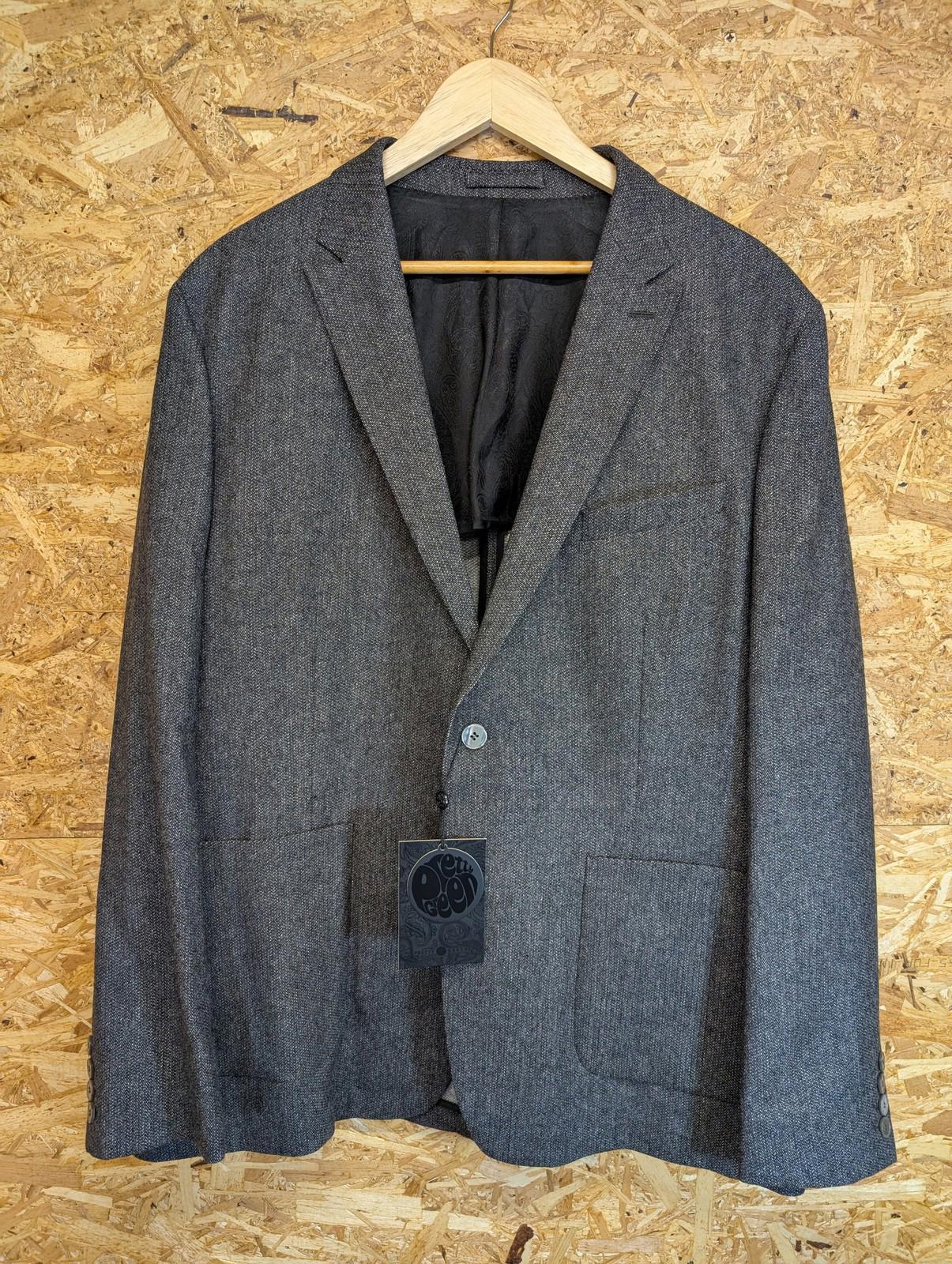 Pretty Green Chore Jacket Blazer Size XXL 46 Mens Charcoal 2-Button Black Label