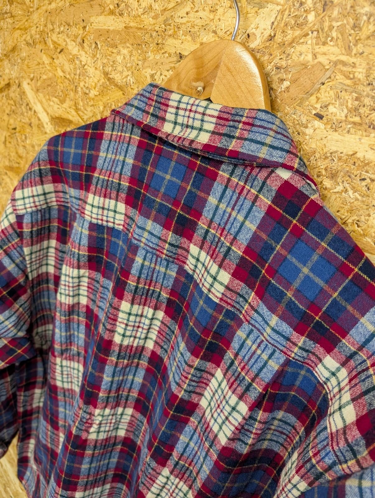 Pendleton Shirt Mens Large Burgundy Blue Houndstooth Check Plaid Made In USA
