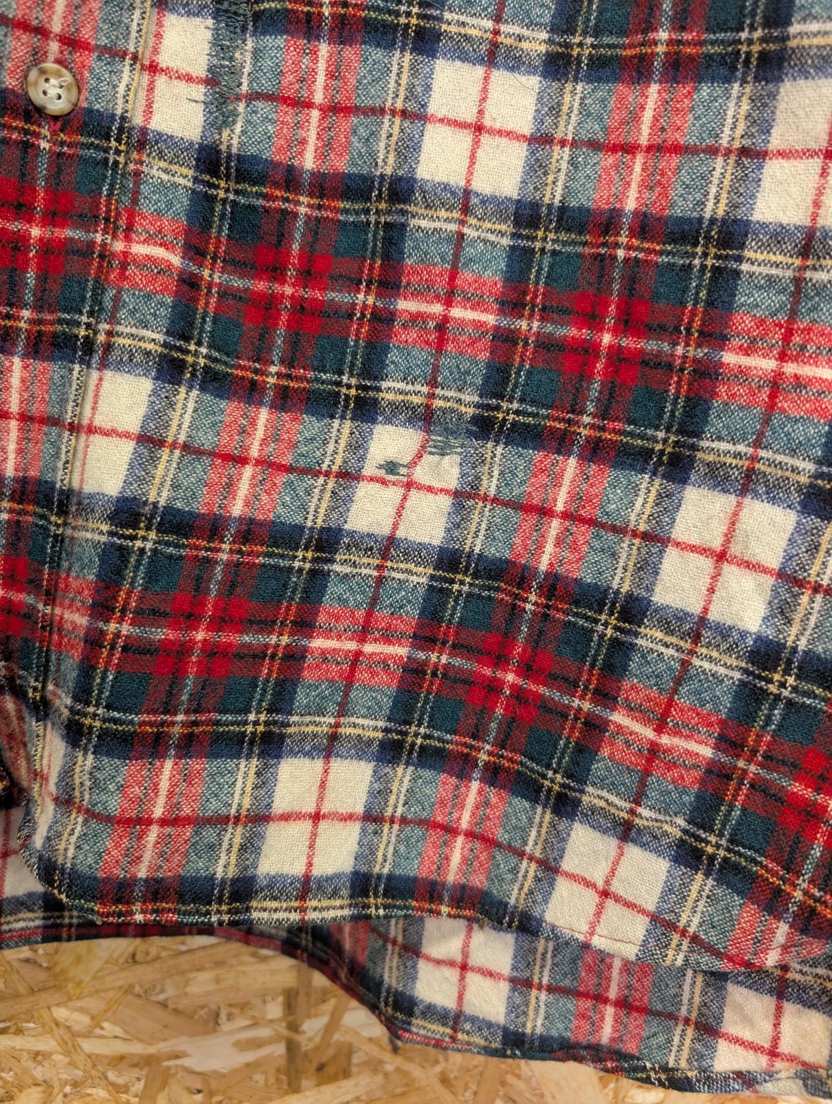Pendleton Lodge Shirt Large Men Made USA Red Green Plaid Check Wool LS Pocket