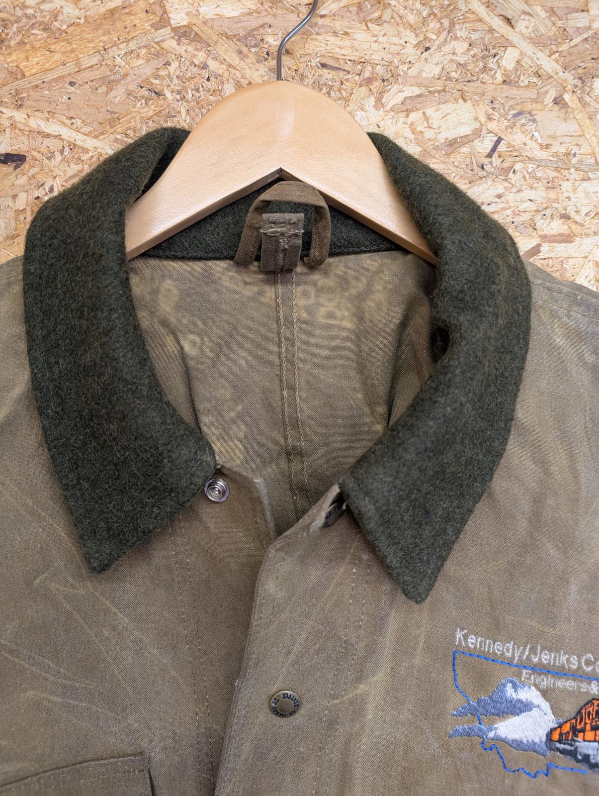 Filson 623N Field Jacket Large 42 Men USA Waxed Tin Cloth Hunting Mackinaw Coat