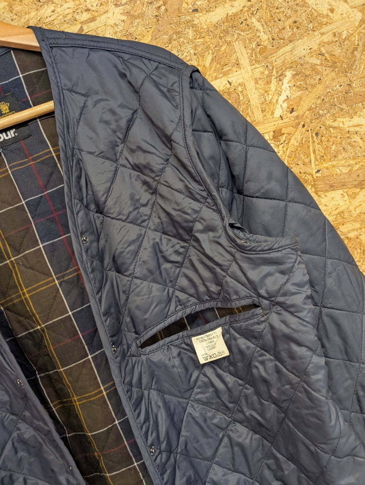 Barbour Detachable Liner Medium Men Navy Blue Classic Snap-In Liner Quilted