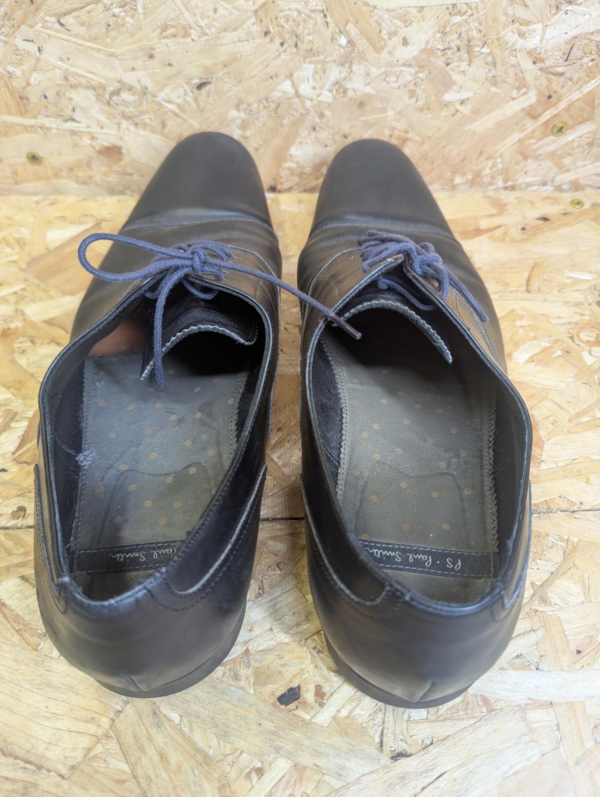 Paul Smith Leather Shoes UK 11 EU 45 Men Made in Italy Shine Black Smart Lace