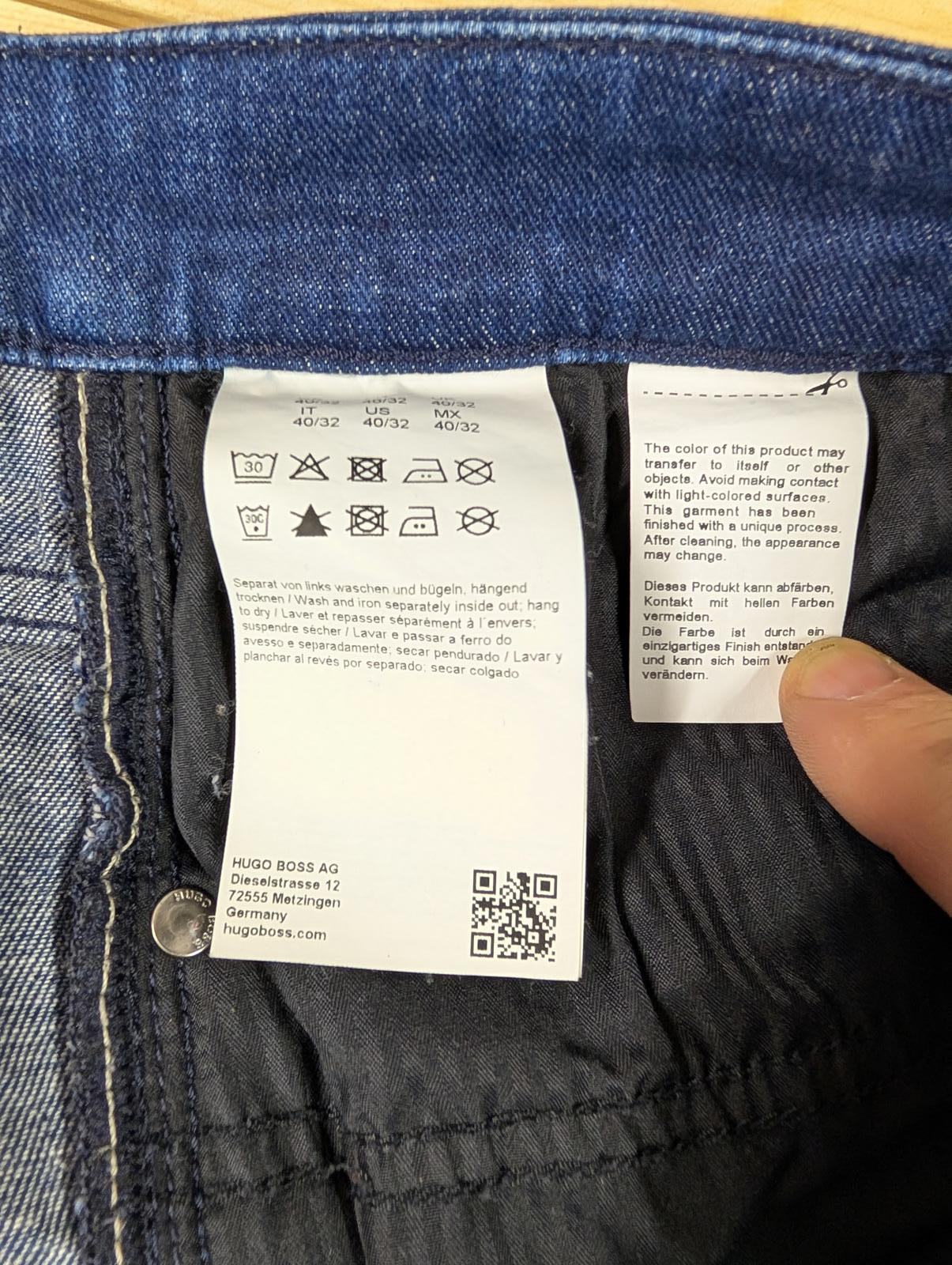 Hugo Boss Jeans W40 L32 Men Regular Fit Navy Blue Candiani Denim Made in Italy