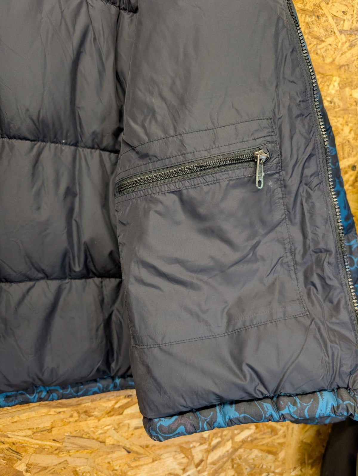 TNF North Face Nuptse 700 Men Medium Goose Down Puffer Jacket Blue Coral 94 Rage