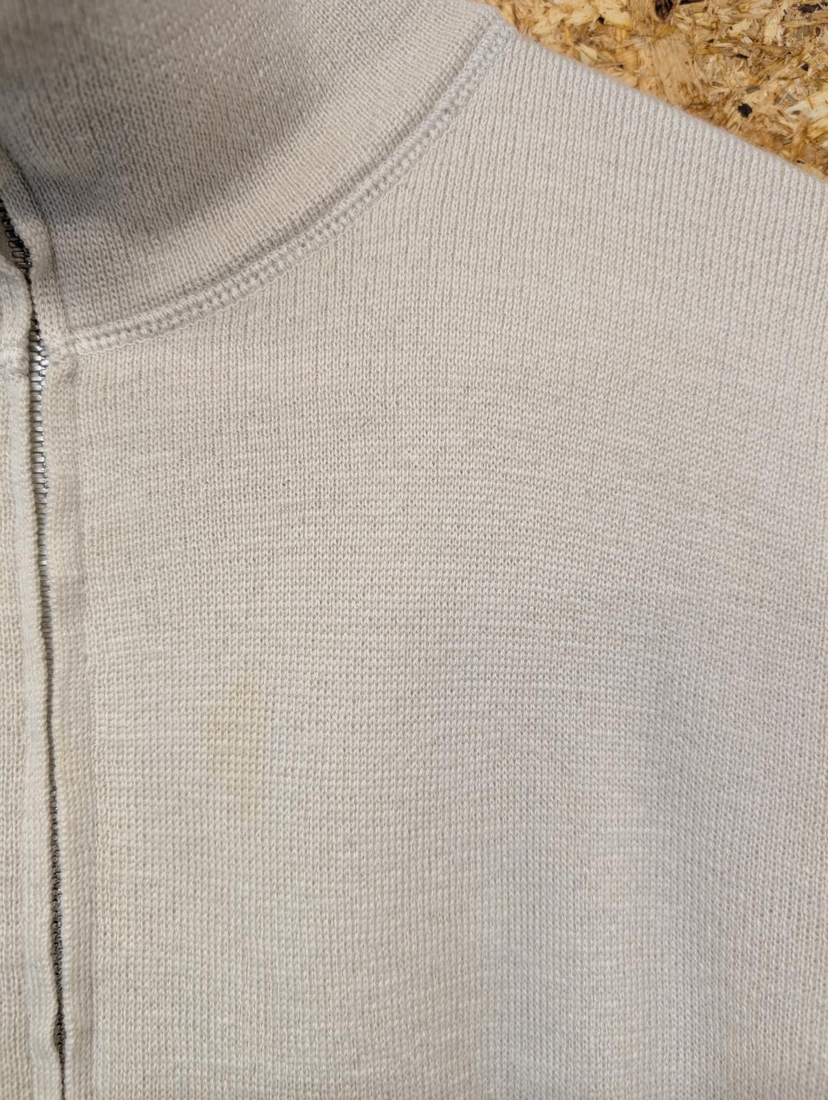 Prada Full Zip Cream Knitted Jumper Small Men Beige Mock Neck Made in Italy Y2K