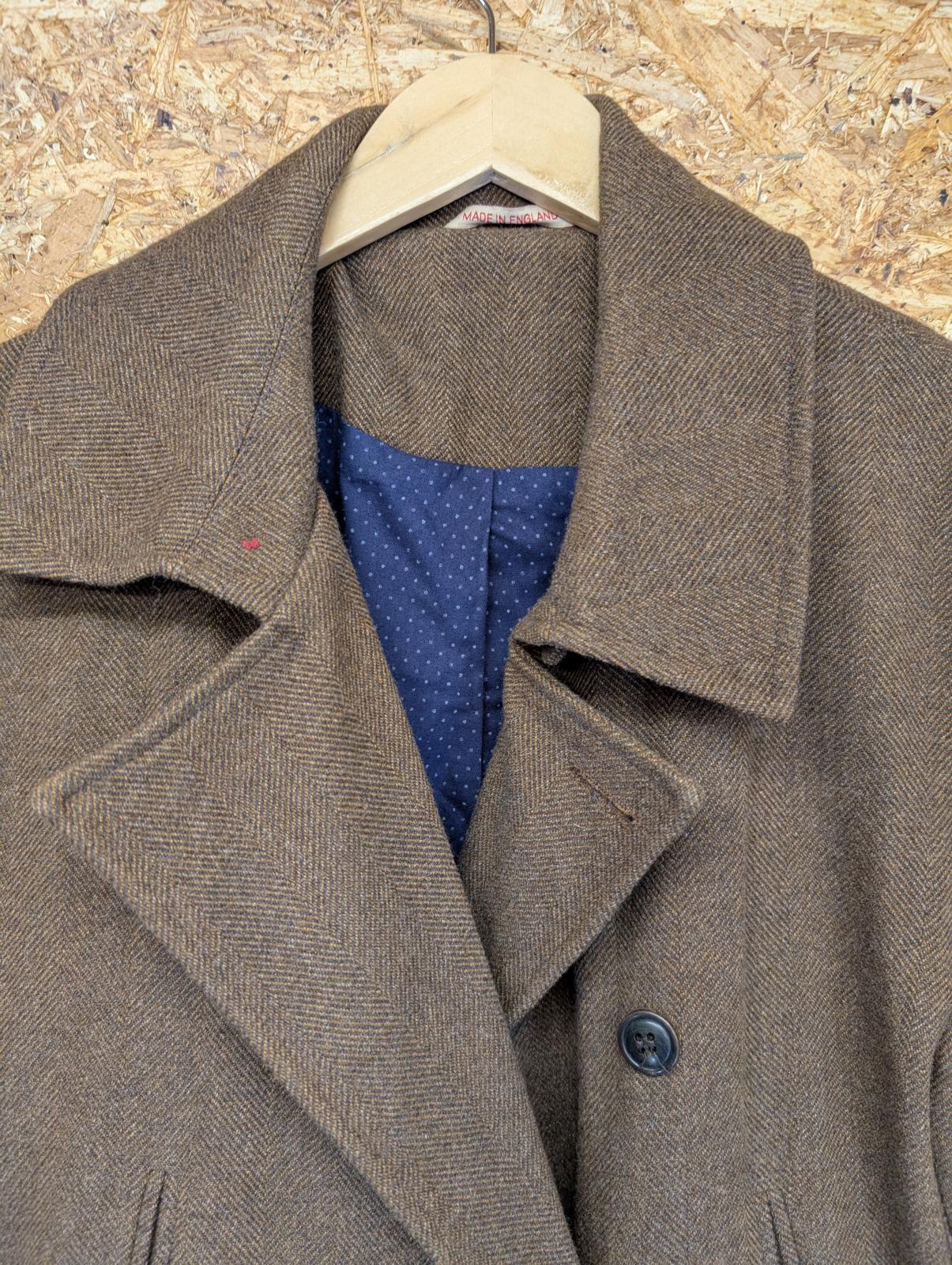 Oliver Spencer Double Breasted Brown Jacket Men Medium 40 Tweed Wool Made in UK