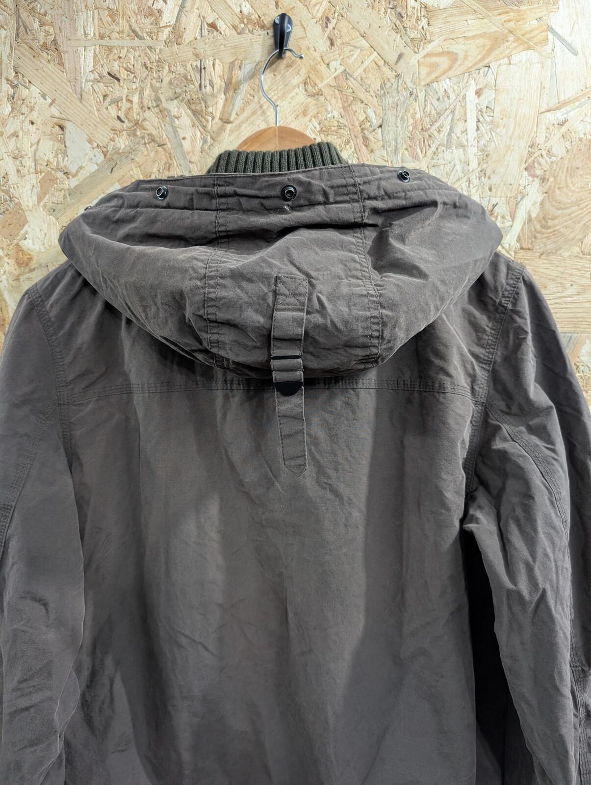 Schott NYC Parka Jacket XL Women Fleece Lined Brown Utility Zip Pockets USA