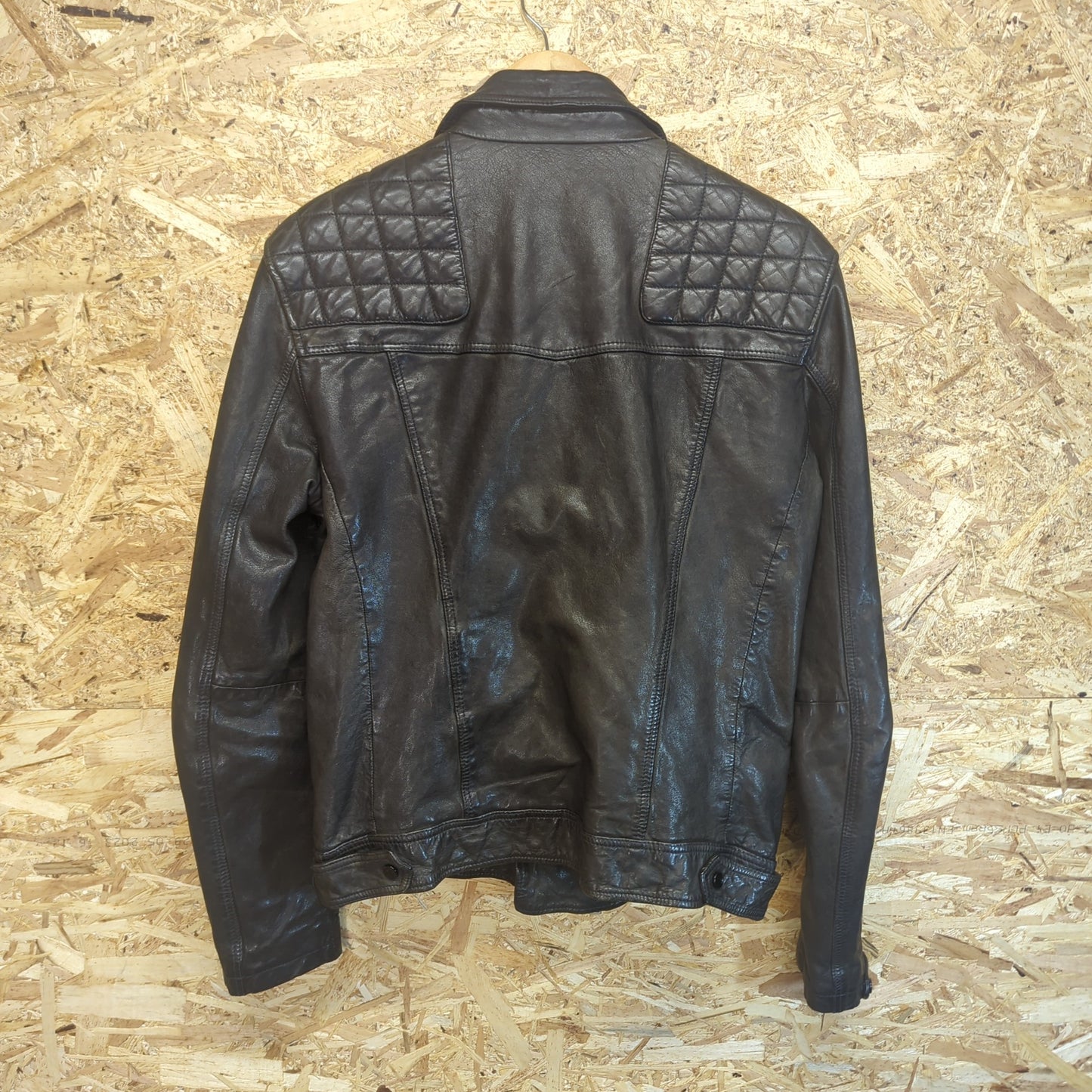 All Saints Conroy Genuine Black Leather Biker Jacket Motorbike Size Small