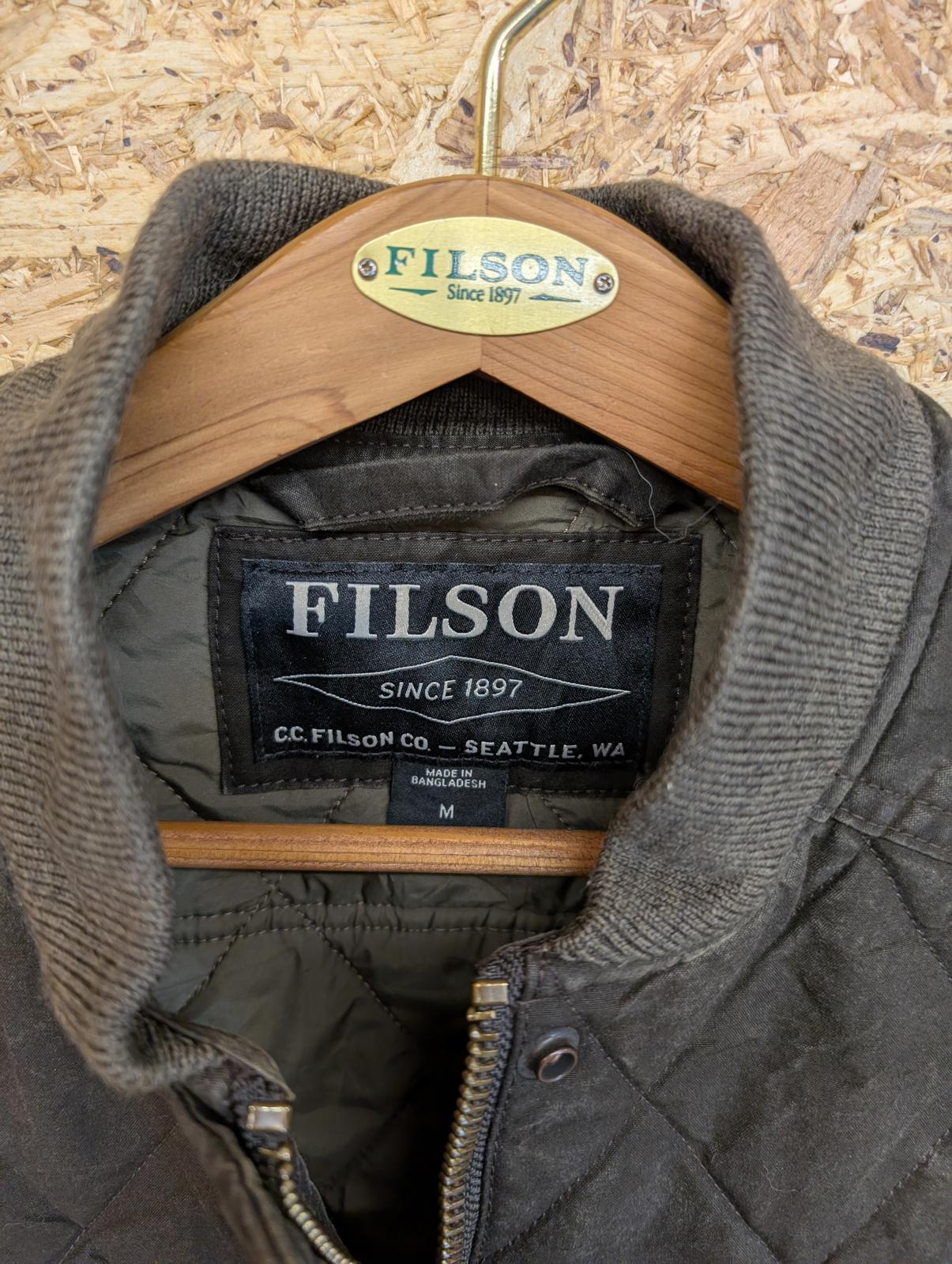 Filson Quilted Vest Brown Womens Medium Padded Tin Cloth Oiled Gilet Body Warmer
