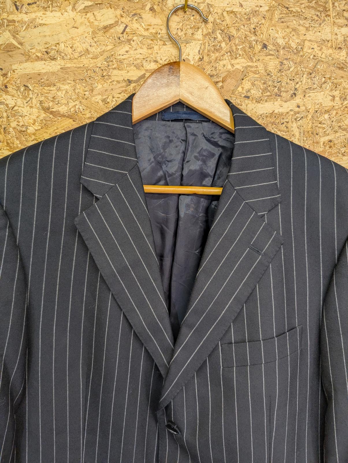 Aquascutum Blazer Mens 42 Large Wool Black Pinstripe Jacket Mod Retro Smart