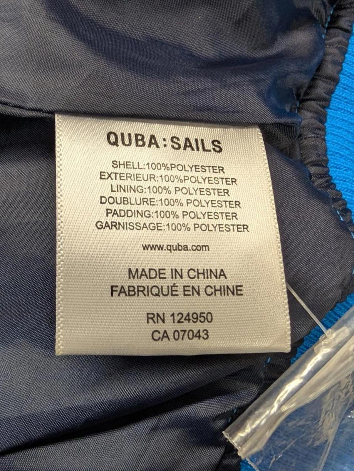 Quba Sails X-Series Puffa Jacket Size Medium Men Blue Parka Hooded Fleece