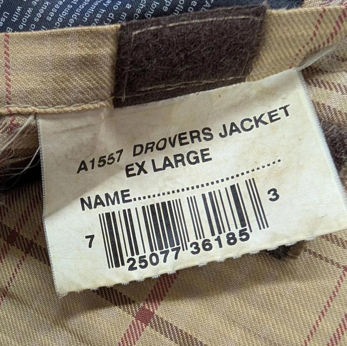 Barbour Drover Wax Jacket XL Padded Brown Cotton Trucker Short Leather Collar