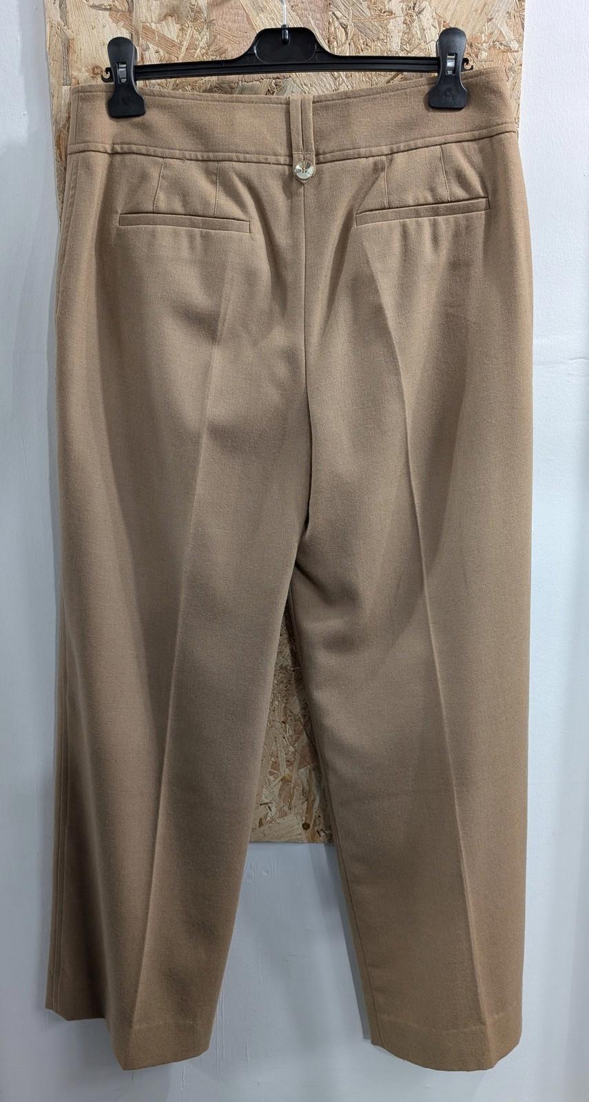 Ted Baker Trousers Women UK 4 W30 L30 Size Wool Blend Wide Leg Beige Tan Roma