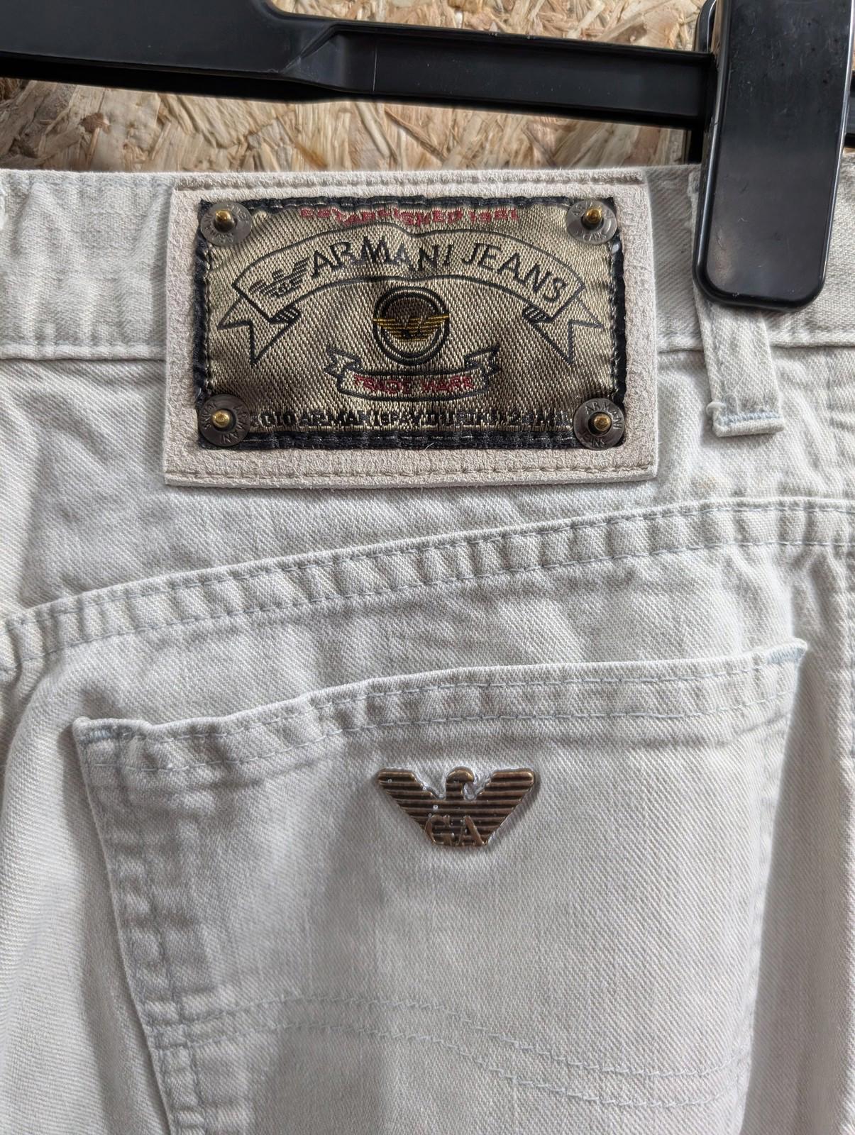 Armani Jeans W31 L29 Men Regular Fit Beige Denim Trousers Tapered Leg Italy Made