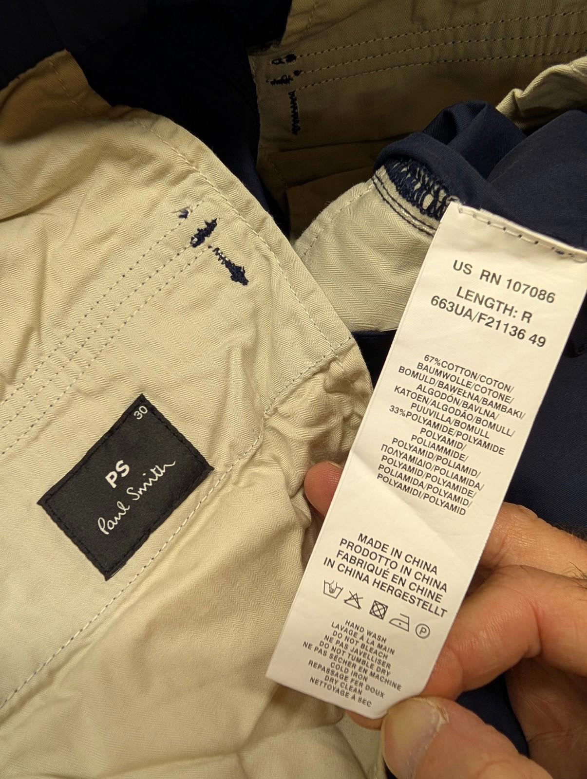 Paul Smith Mens Cargo Trousers W30 L30 Navy Blue Slim Zip Ankle Track Casual