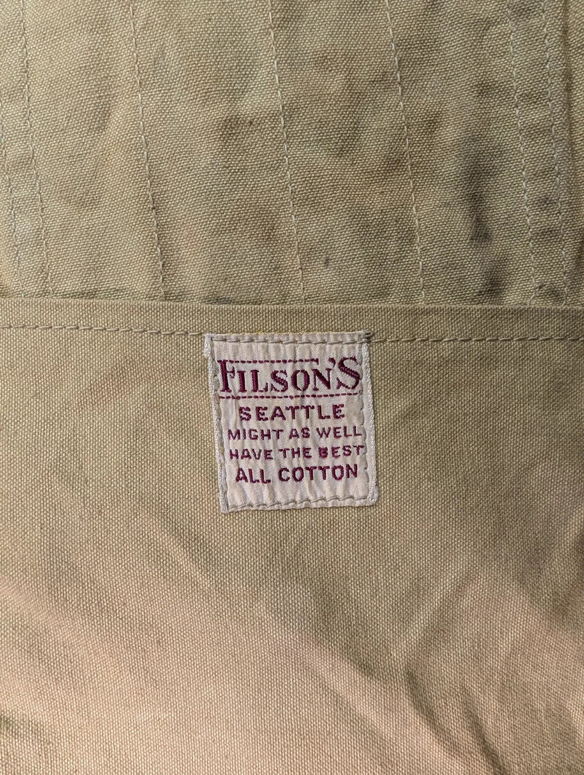Vintage Filson Dry Cloth Vest 38 Small Gilet Beige Made USA Canvas 50s Heritage