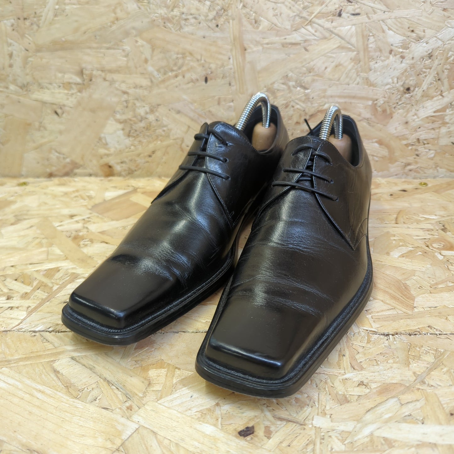 Gucinari Italy Men Shoes Black Leather Uppers Lace Up Italian Size 6 UK 40 EU