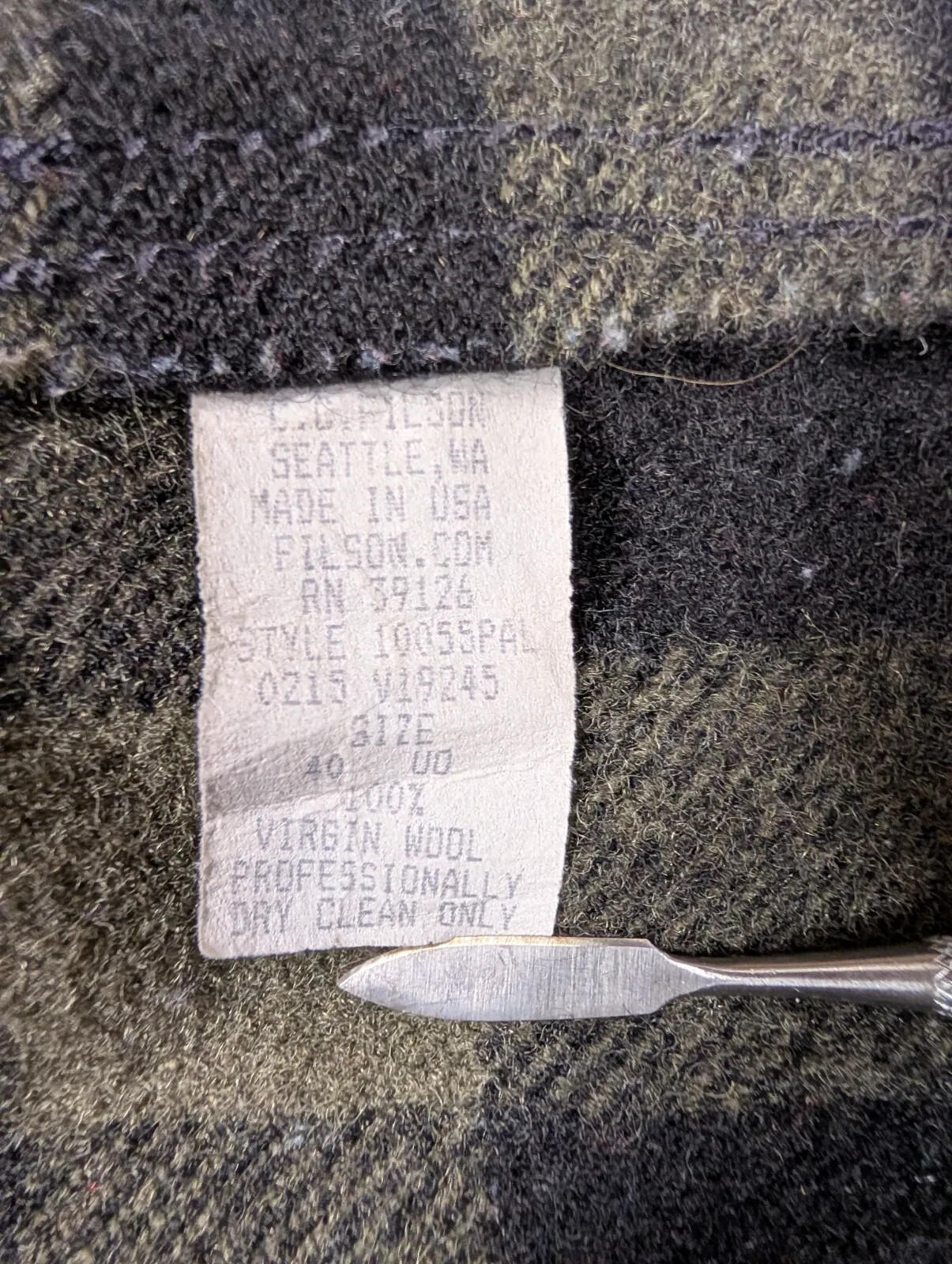 Filson Mackinaw Check Wool Vest Men Medium 40 Green Black Gilet USA Pocket Plaid