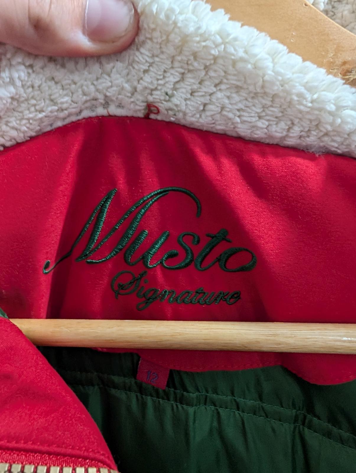 Musto Padded Jacket Womens Size 12 Signature Duck Down Feather Puffa Red Fleece