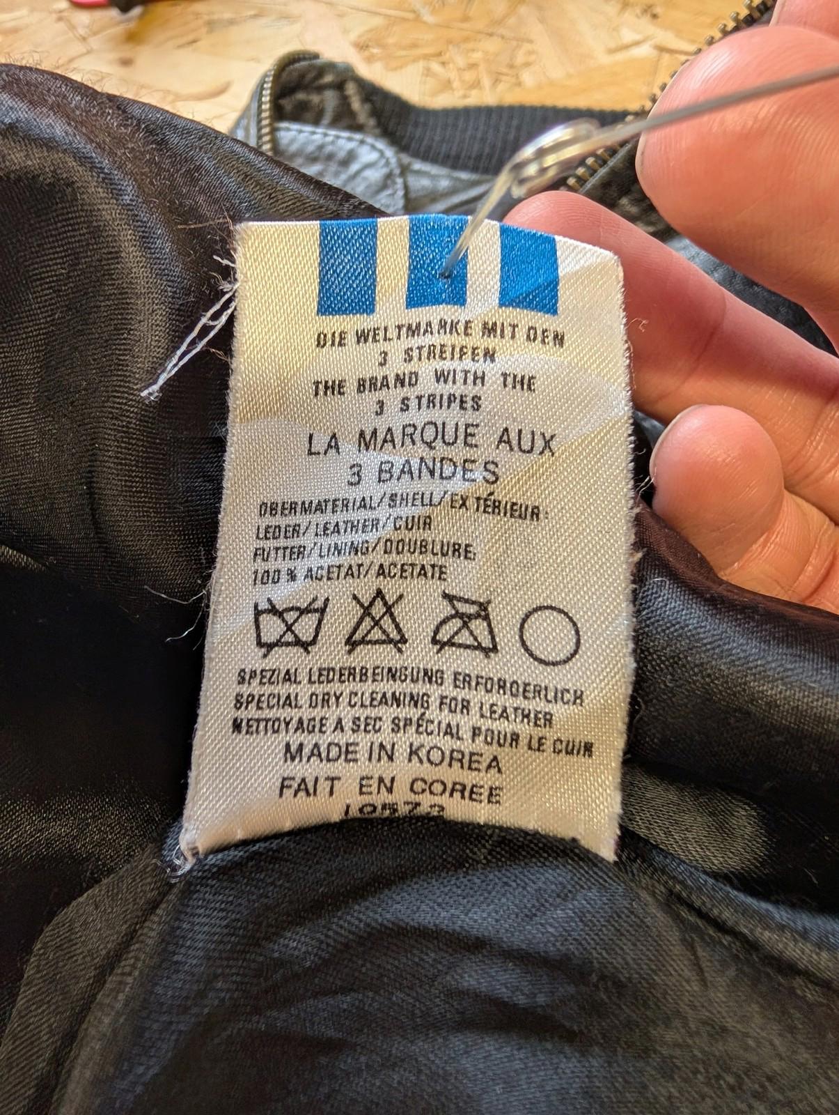 Adidas Olympic Bomber Leather Jacket Large Men Vintage 1980s Vintage 80s Black