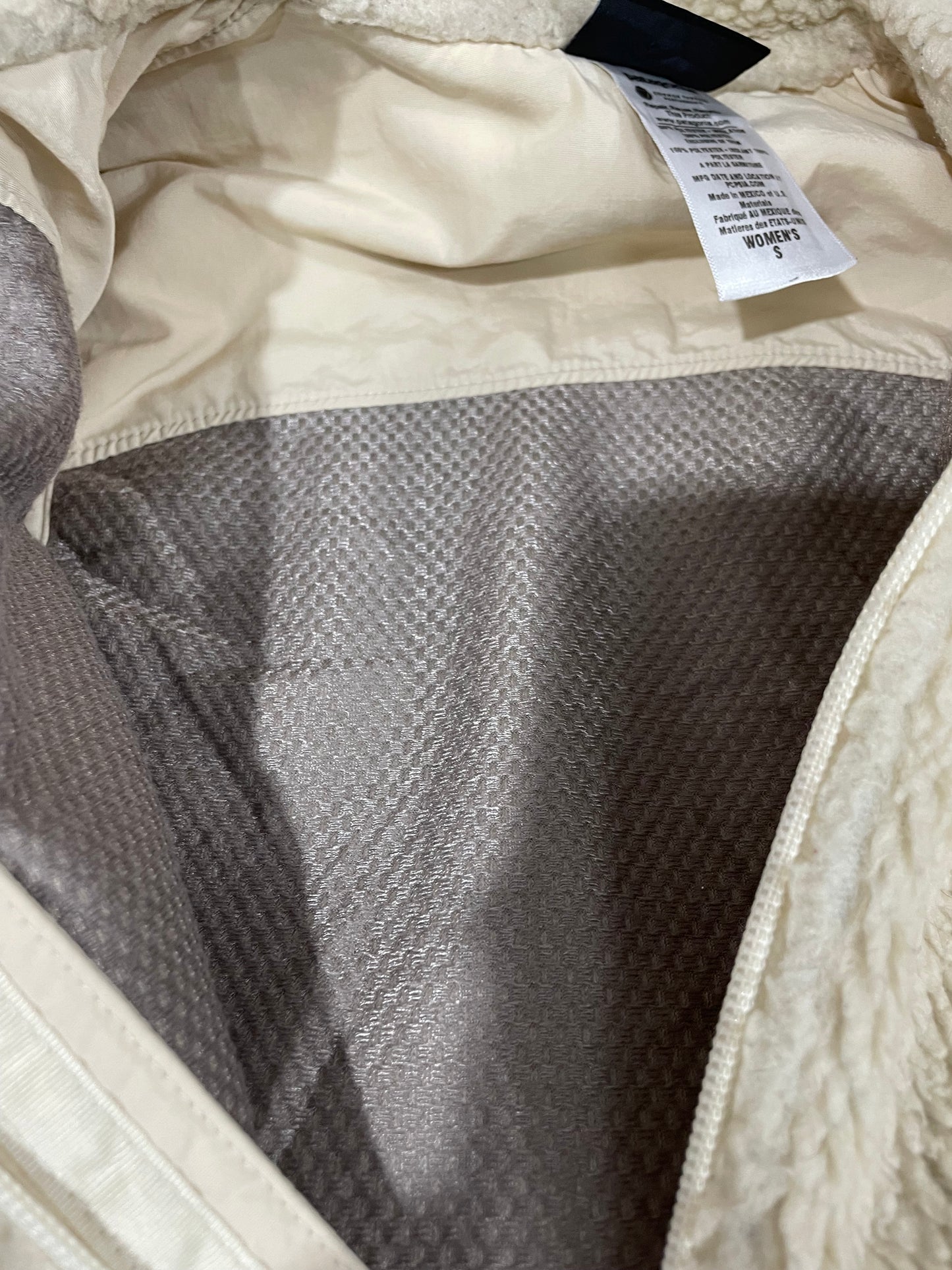 Patagonia Oatmeal Retro-X Pile Fleece Gilet Vest Full Zip Nude Cream Beige Small