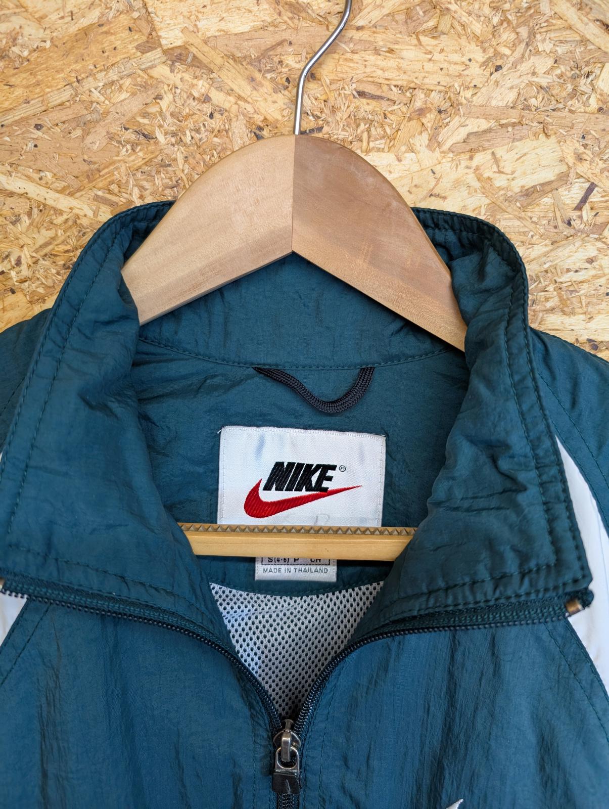 Nike Track Top Small Green White Windbreaker Tracksuit Full Zip Vintage 90s