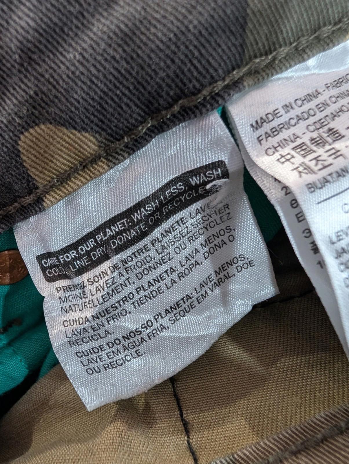 Levis 511 Jeans W38 L32 Men Camouflage Slim Fit Camo Utility Cotton Chino