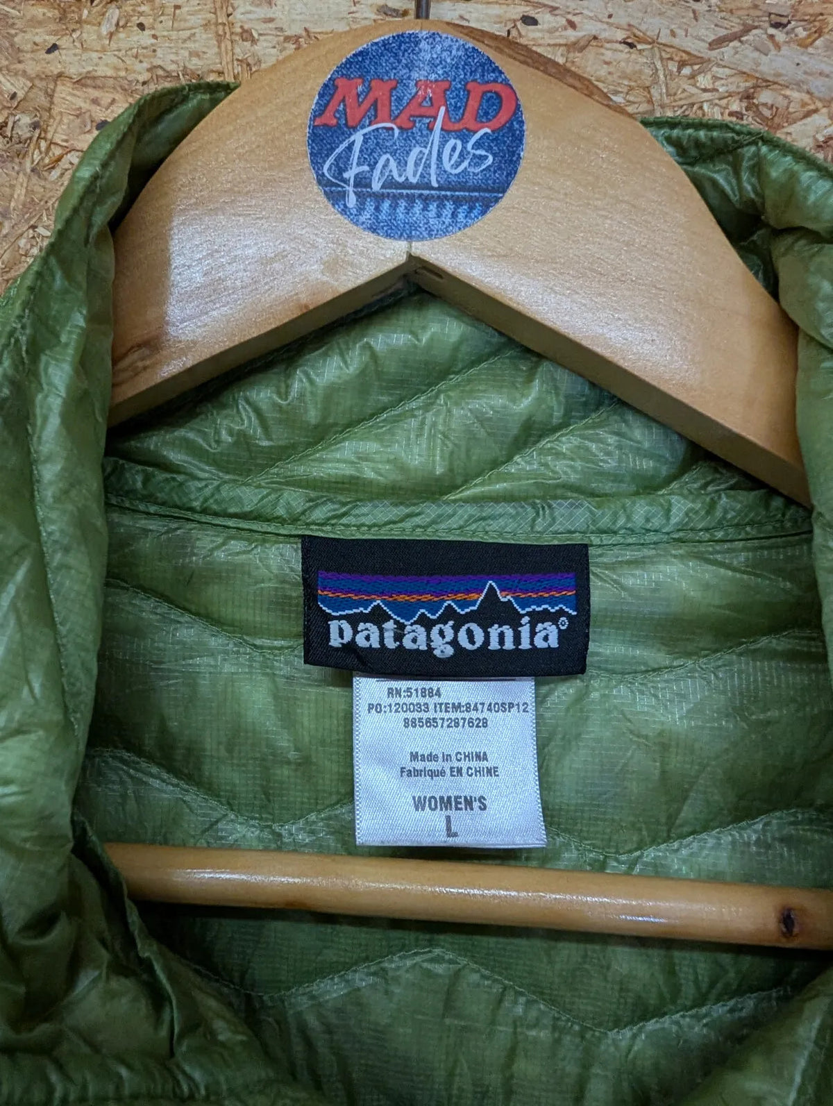 Patagonia Ultralight Down Shirt Womens Large Green 1/4 Zip Quilted Puffer Nano