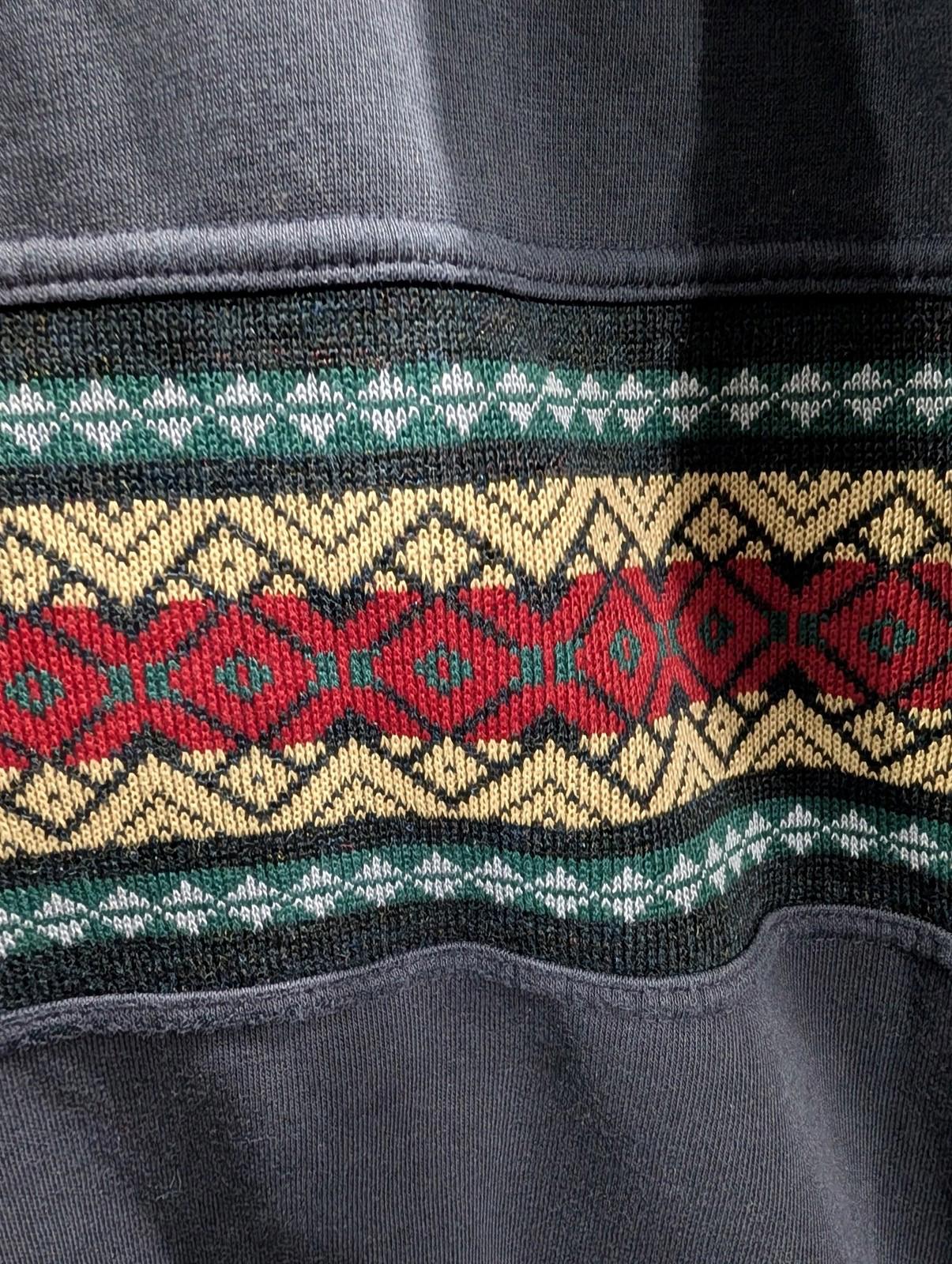Marks & Spencer St Michael Polo Mens Large Vintage 80s Patterned Knit Navy M&S