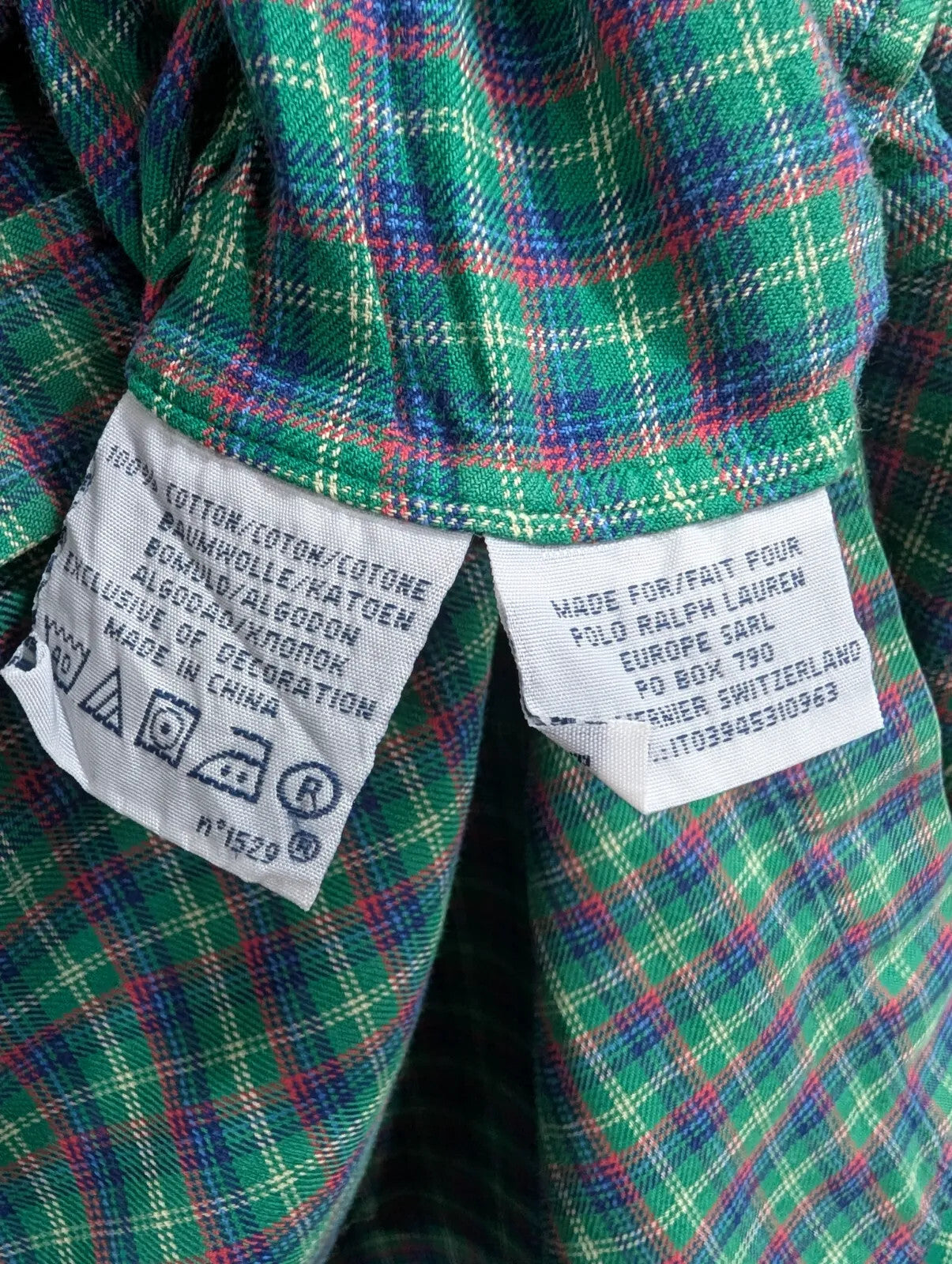 Polo Ralph Lauren Shirt Men XXL Green Plaid Slim Fit Long Sleeve Button Down 90s