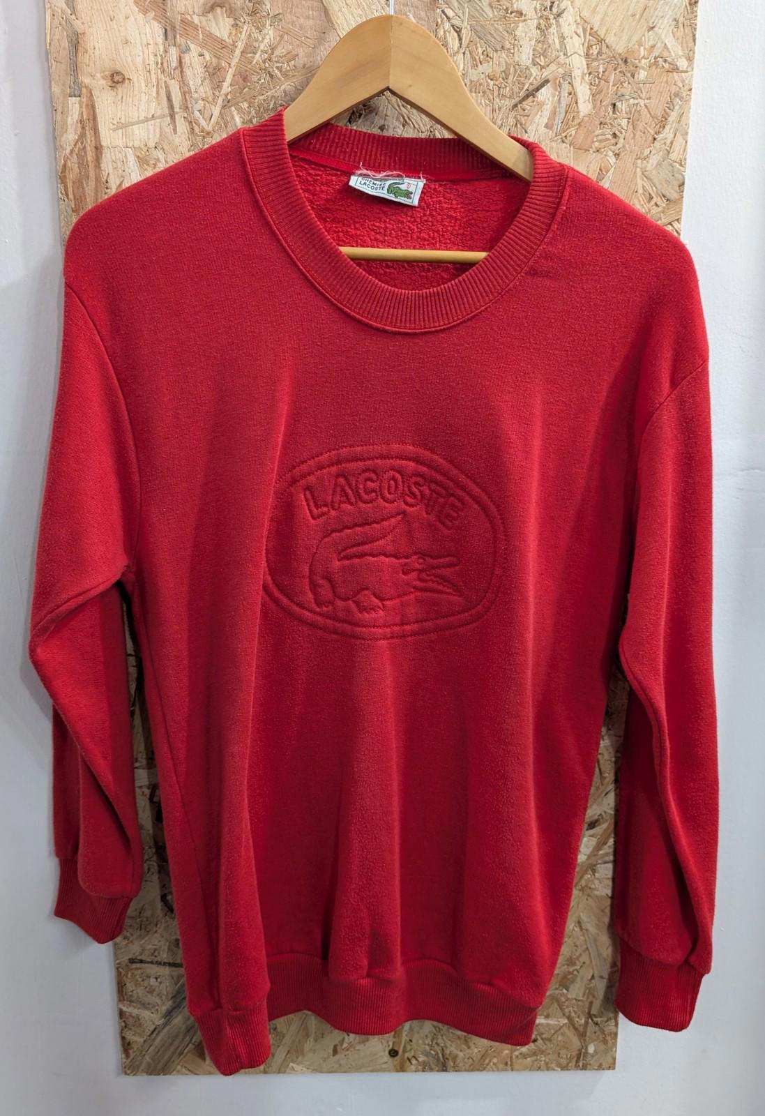 Lacoste Chemise Sweatshirt Small Men Embroidered Logo Red Oi Polloi France Made