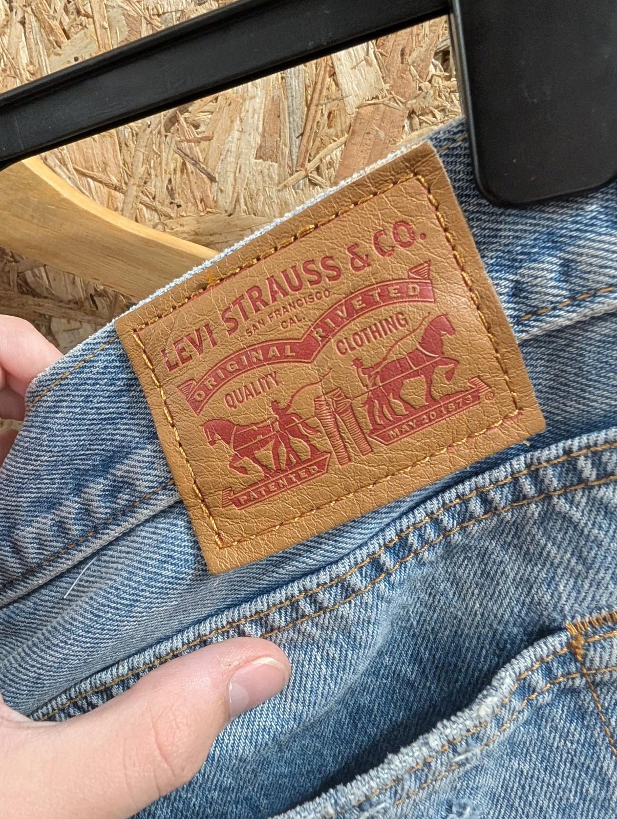 Levi Strauss Denim Mini Skirt Womens Size W30 Distressed Casual Short Blue