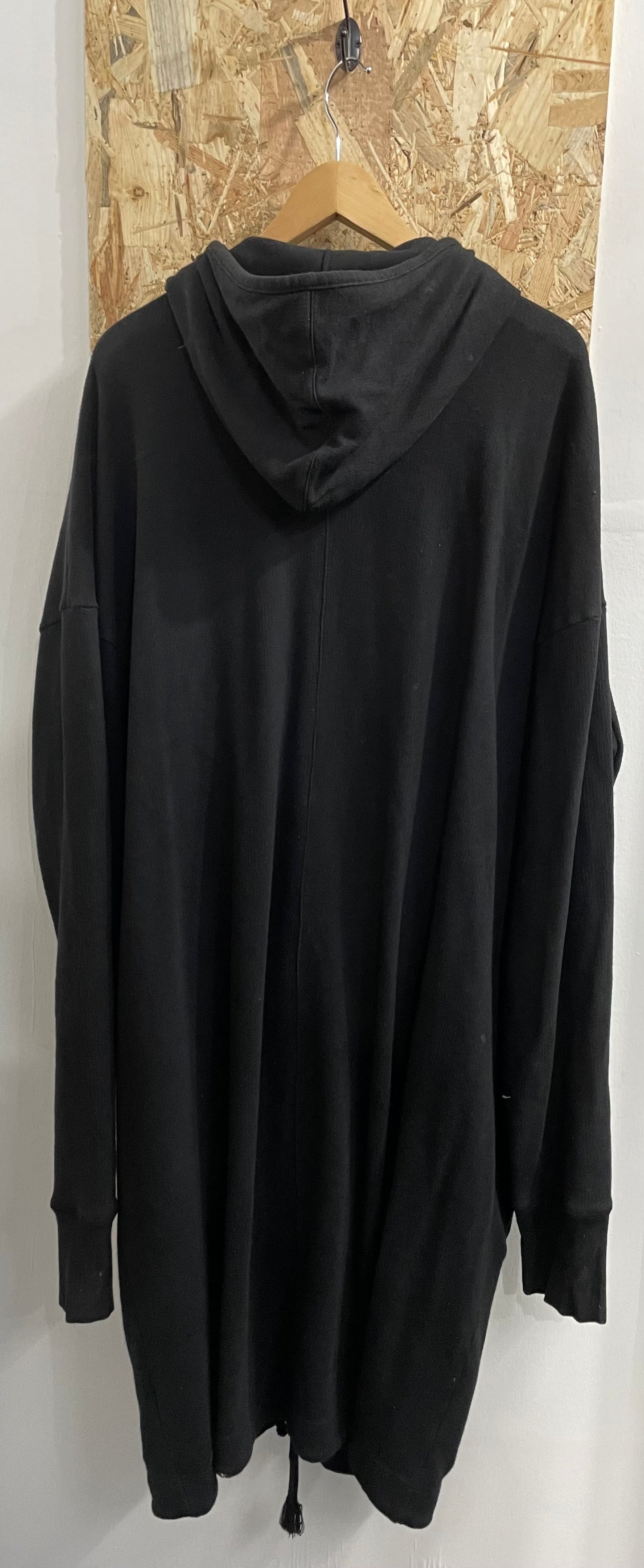 Damir Doma Silent Black Long Line Hoodie Jacket Zip Front Extra Large