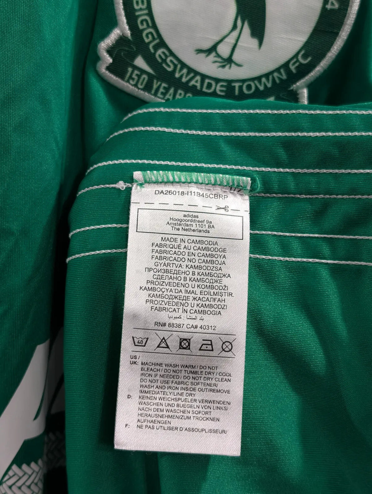 Biggleswade Town Home Football Shirt 23/24 Mens XS Green FC Crest 10 Adidas